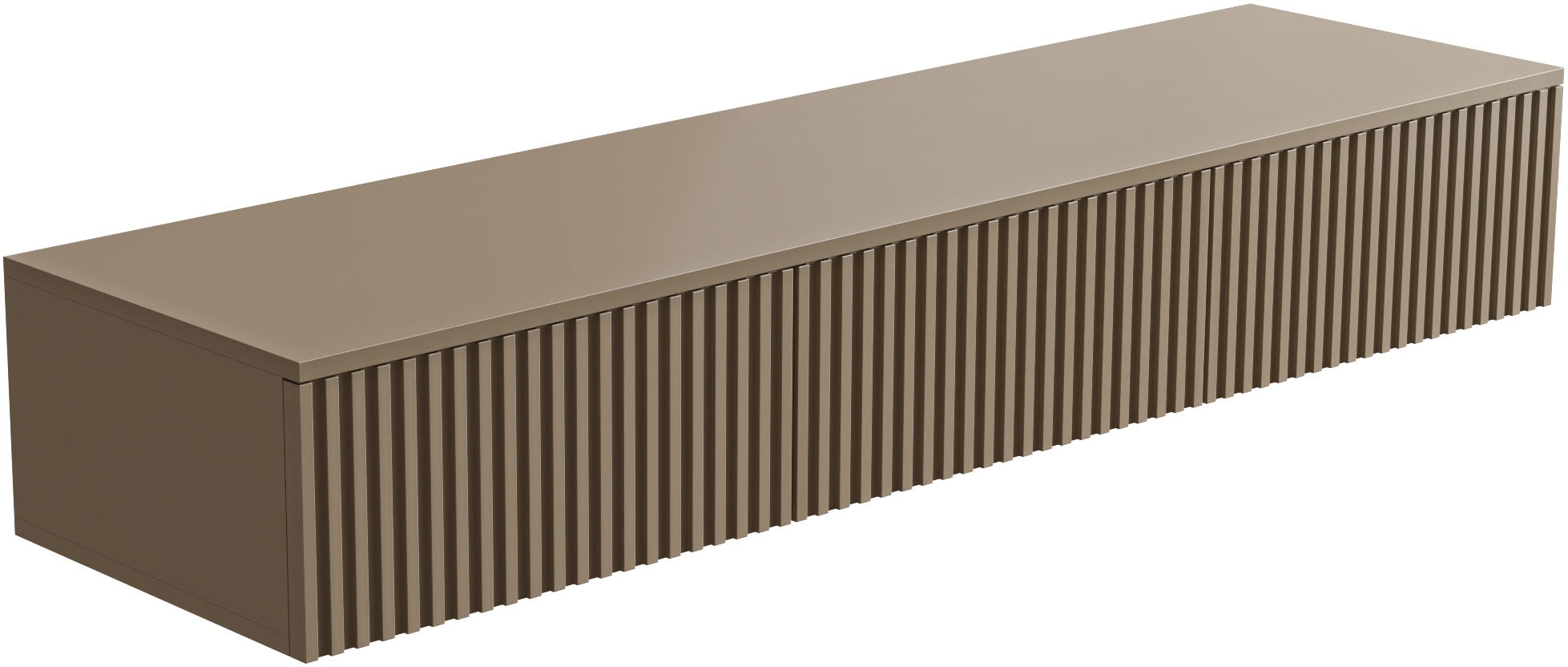 HBZ Lowboard »Lowboard Lanai, hängend, mit moderner Rillenoptik« 1 Stk. tlg. Breite 150cm, Melaminbeschichtung, Push-to-Open