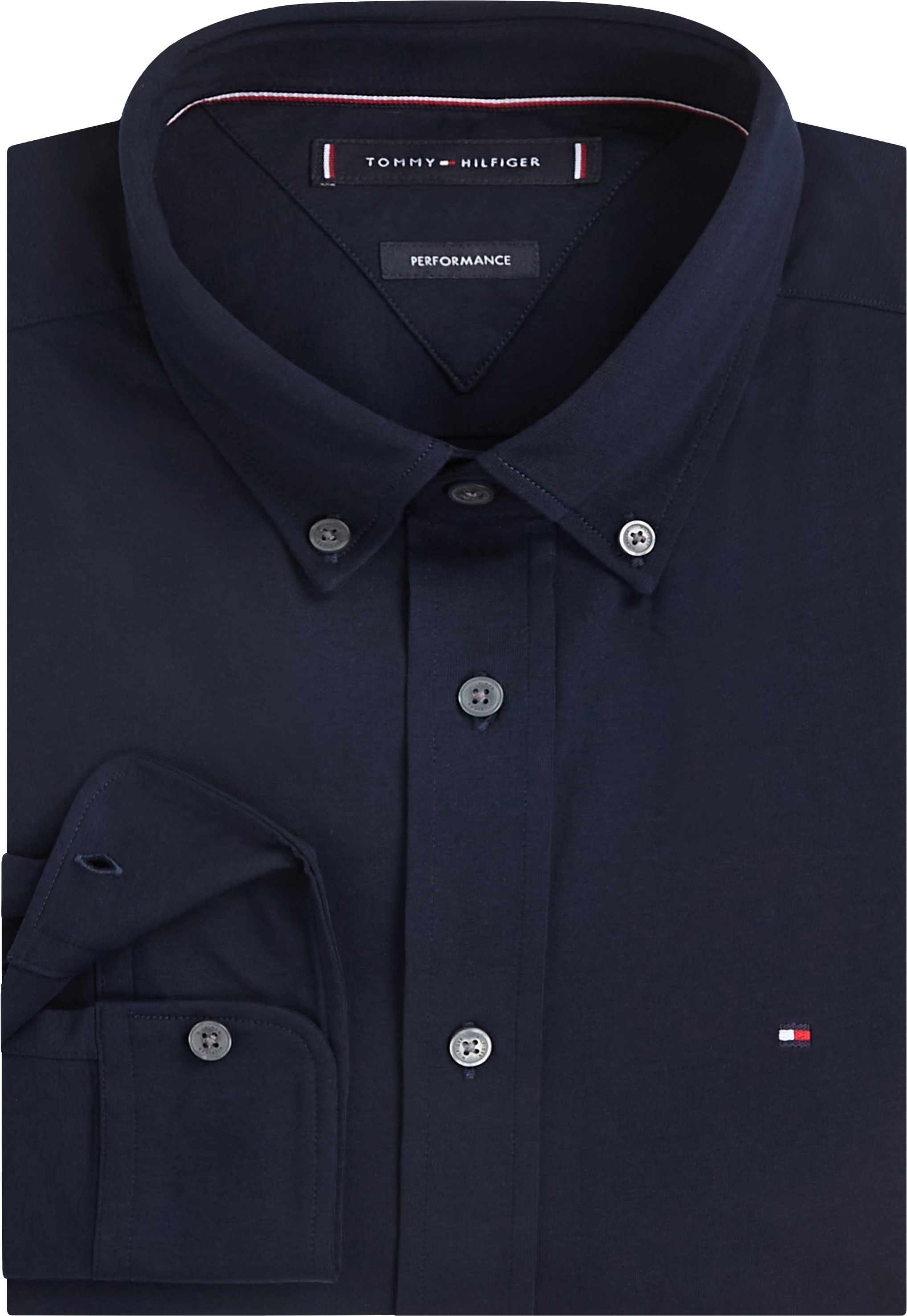 Tommy Hilfiger Langarmhemd »PERFORMANCE KNIT SOLID LS SHIRT«
