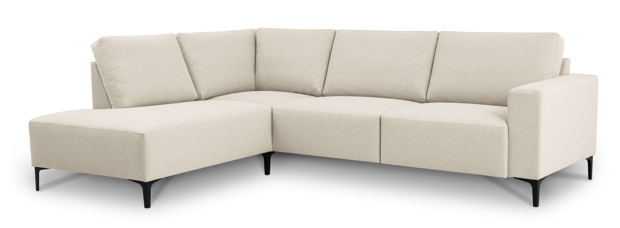 Home affaire Ecksofa »Tournon, L-Form, Breite 256 cm, Webstoff, Chenille«, Designsofa im nordischen Stil, Wellenunterfederung, Metallfüße