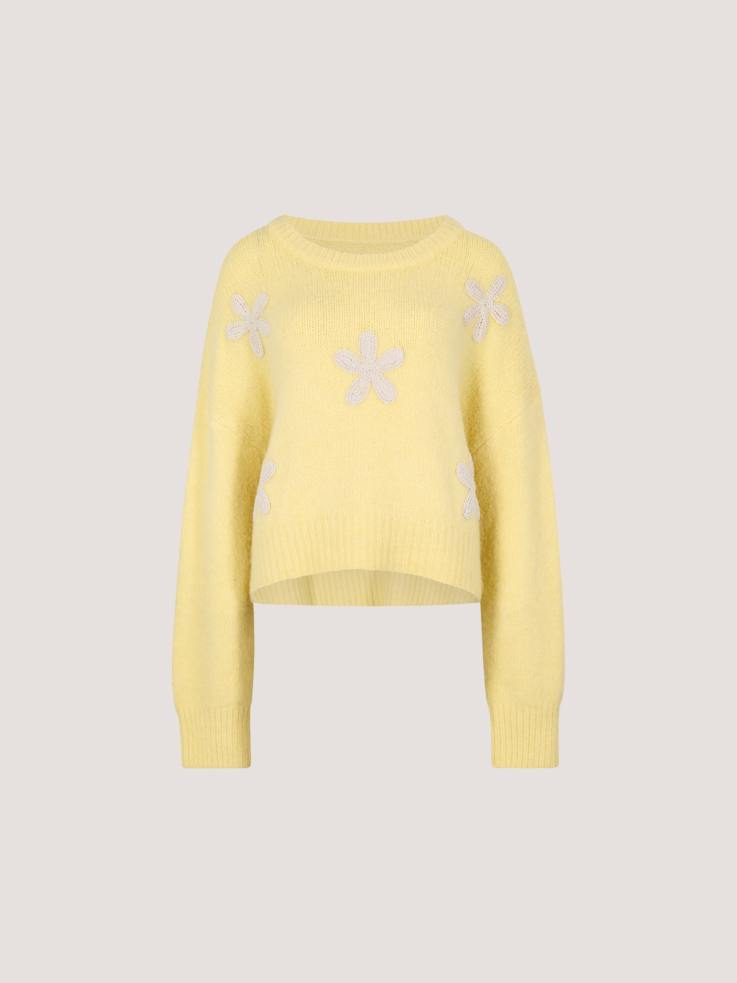 Apricot Strickfleece-Pullover »Pullover« mit Gänseblümchen-Applikation