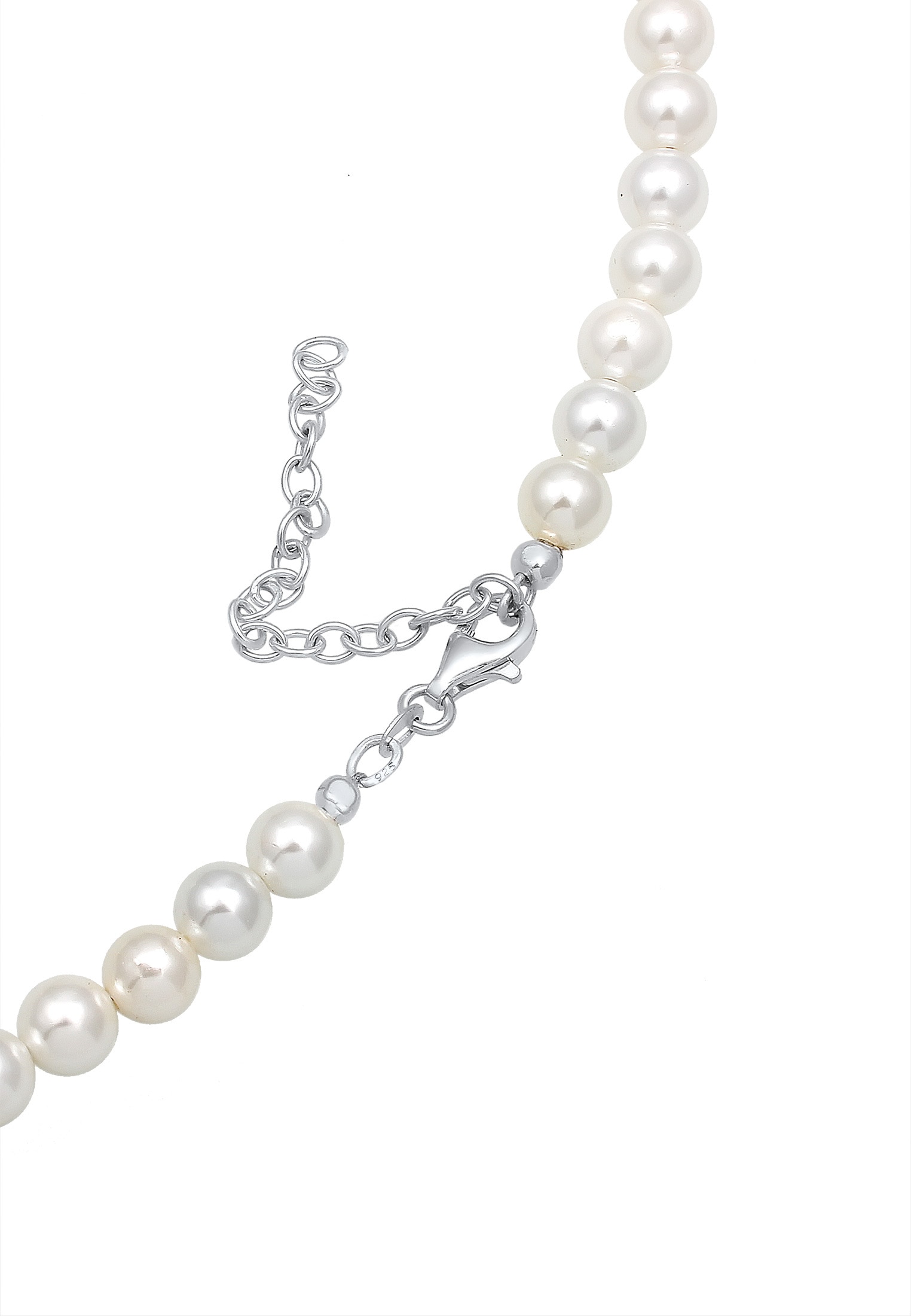 Elli Silberkette »Halskette Elli Halskette Choker Perle Herz Edelweiss 925 Silber«
