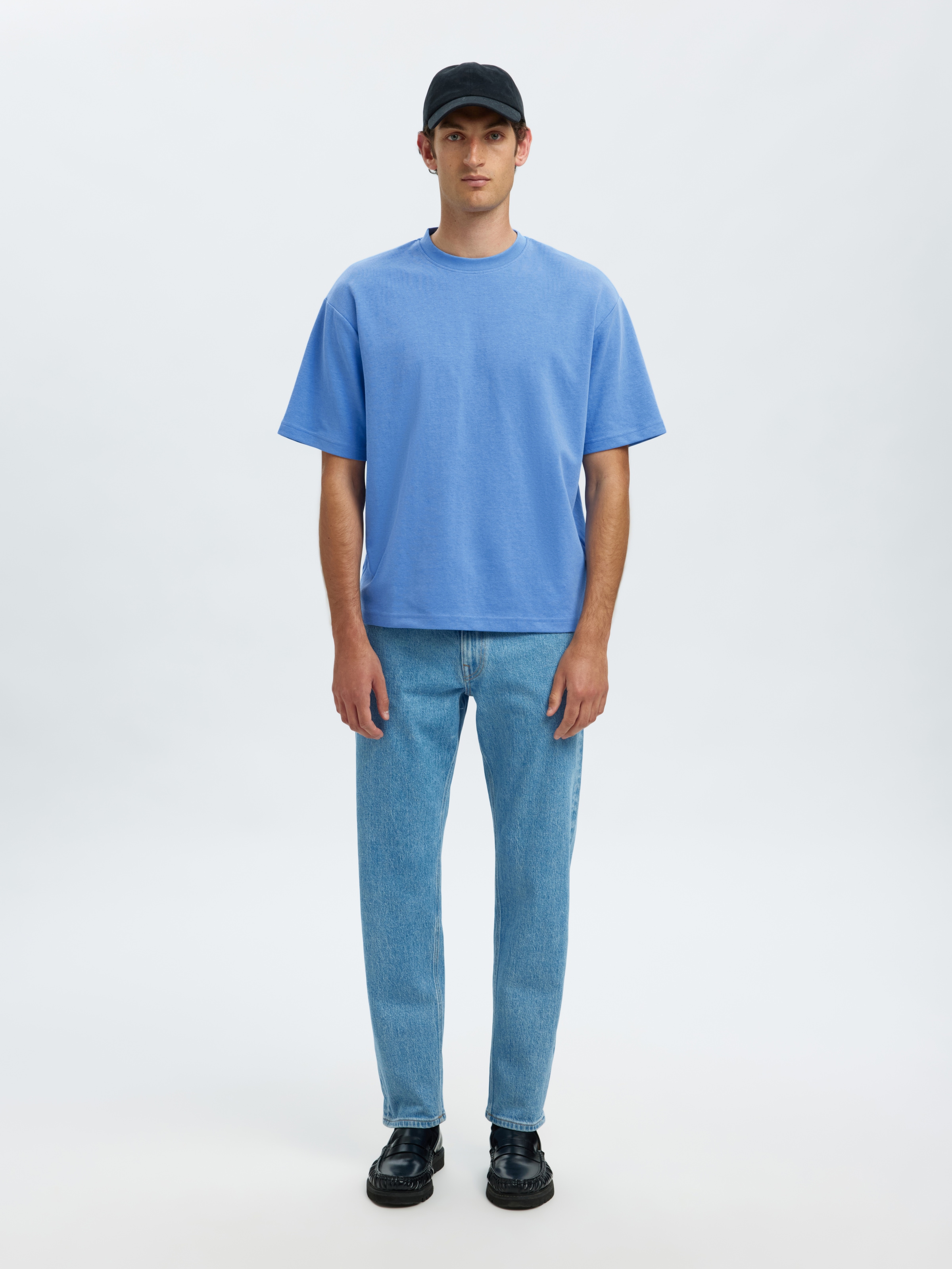 SELECTED HOMME Rundhalsshirt »SLHLOOSEOSCAR SS O-NECK TEE NOOS«