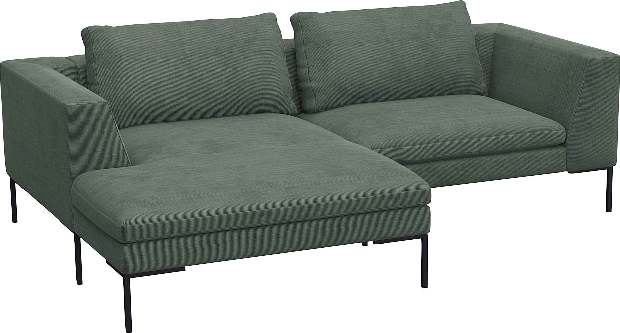 FLEXLUX Ecksofa »Loano, superbequemer Sitzkomfort durch Kaltschaum im Sitz, L-Form«, modernes Sofa, frei im Raum stellbar, lose Kissen, hoher Fuß