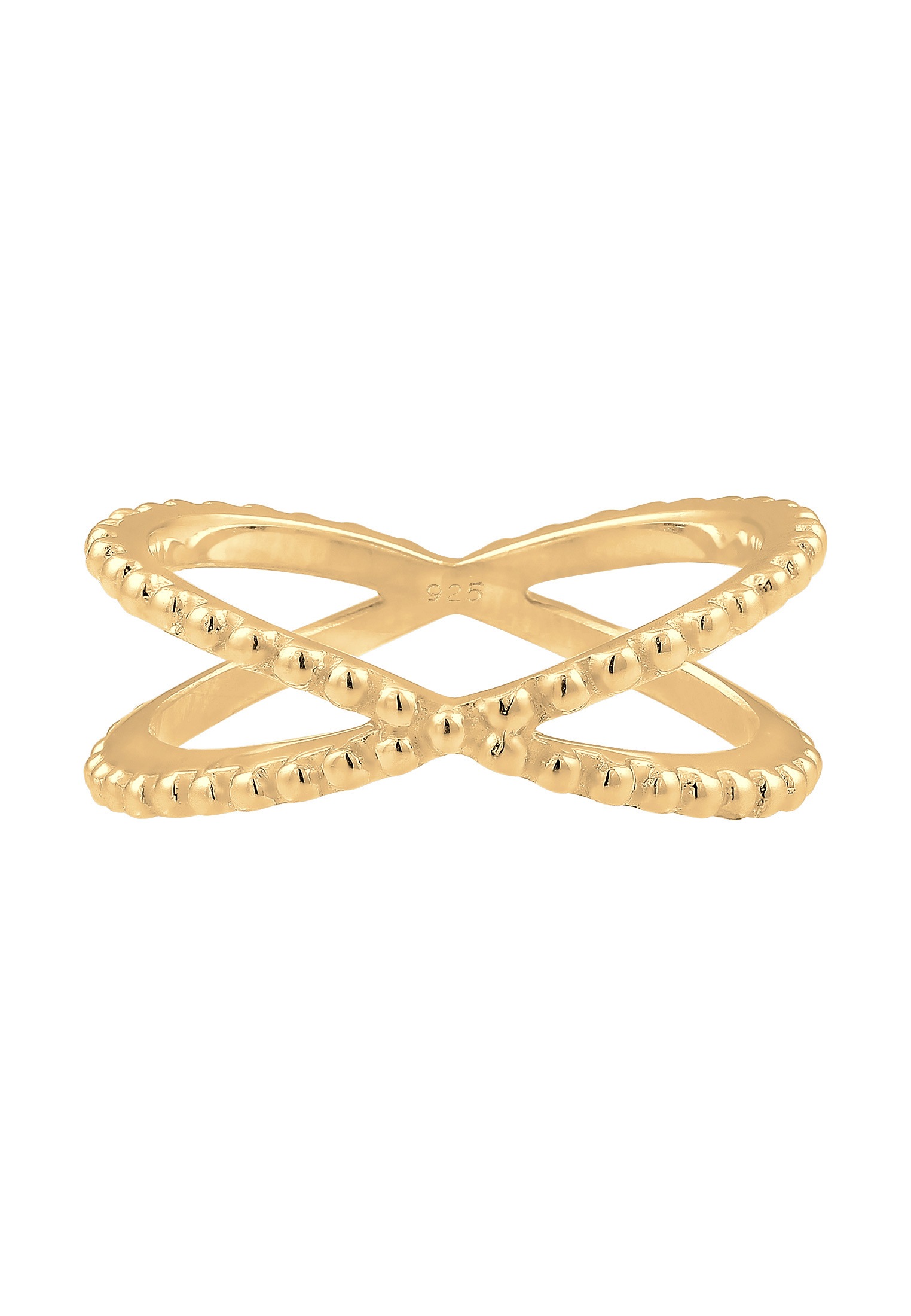 Elli Silberring »Ring Wickelring Criss Cross Kugel 25 Silber«