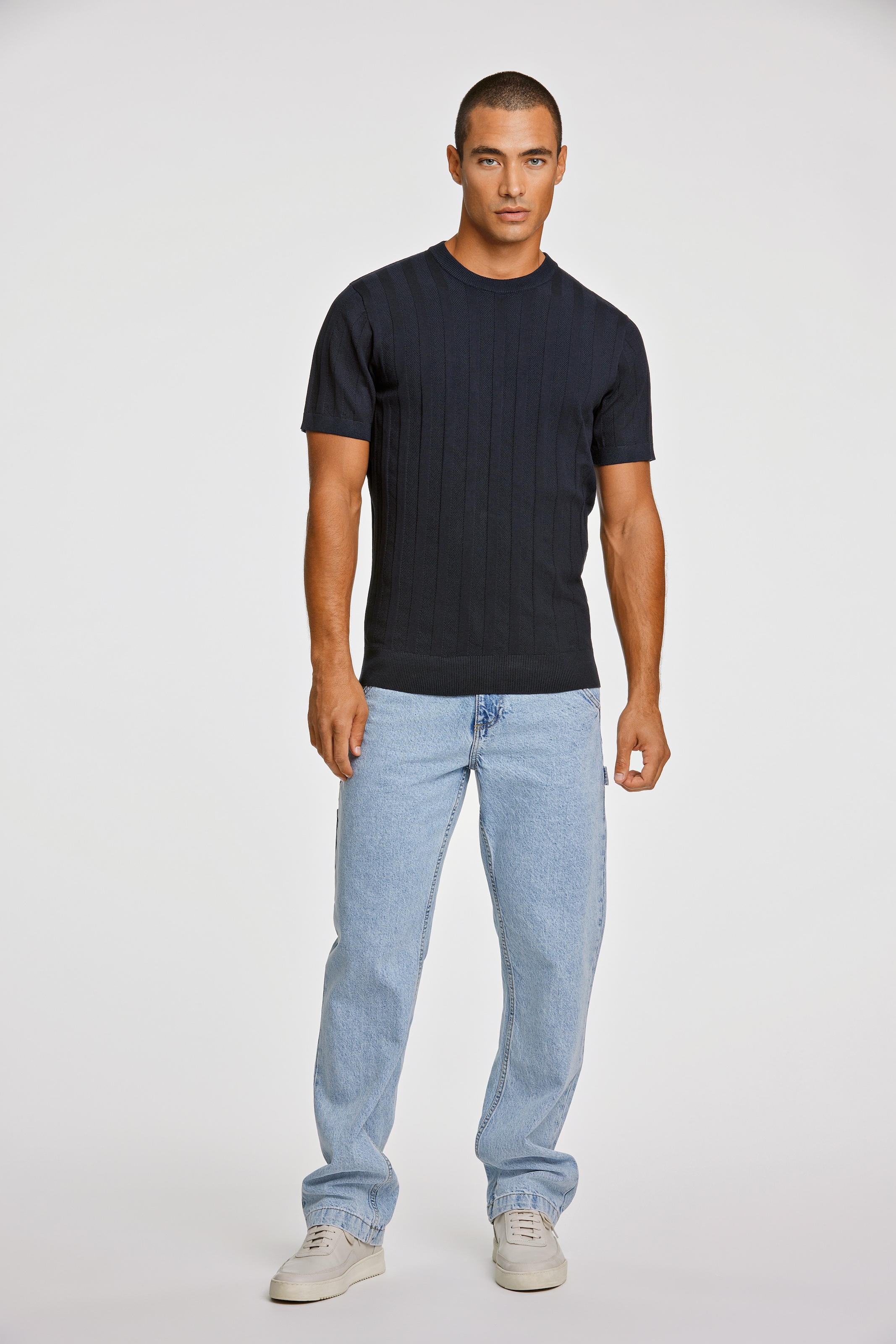 LINDBERGH Kurzarmpullover, mit Struktur-Muster