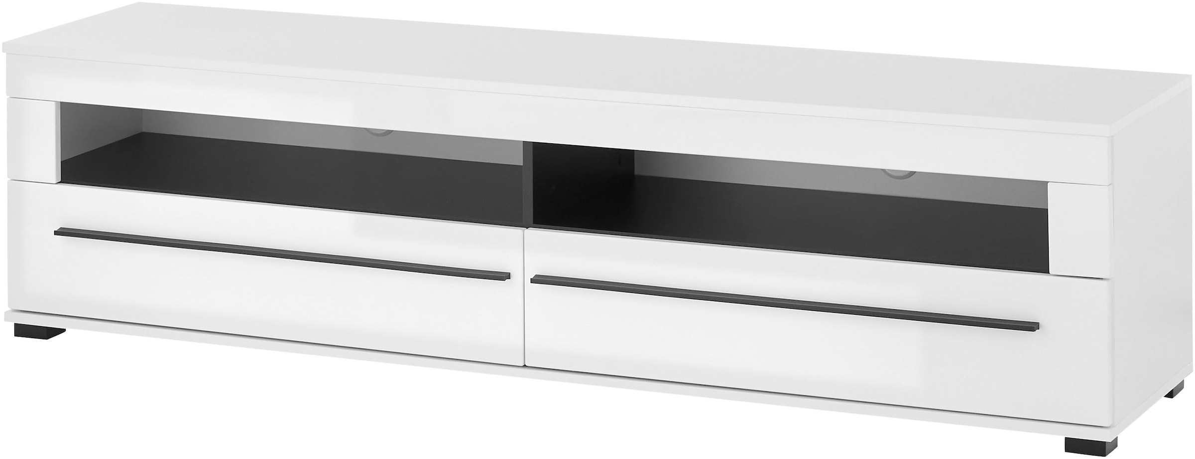 INOSIGN Lowboard »modernes TV-Unterteil, Kommode in Eiche Evoke oder weiß«, schwarze Stangengriffe, ausreichend Stauraum, vielseitig einsetzbar