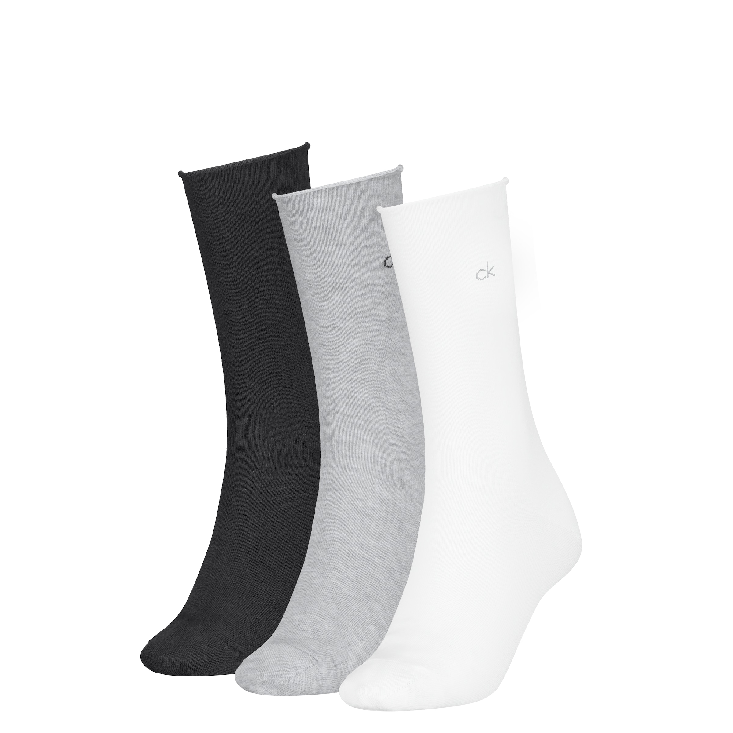 Calvin Klein Socken »CK WOMEN SOCK ROLLTOP« 3 Paar,  mit kleinem Rollbund, Cotton-Mix
