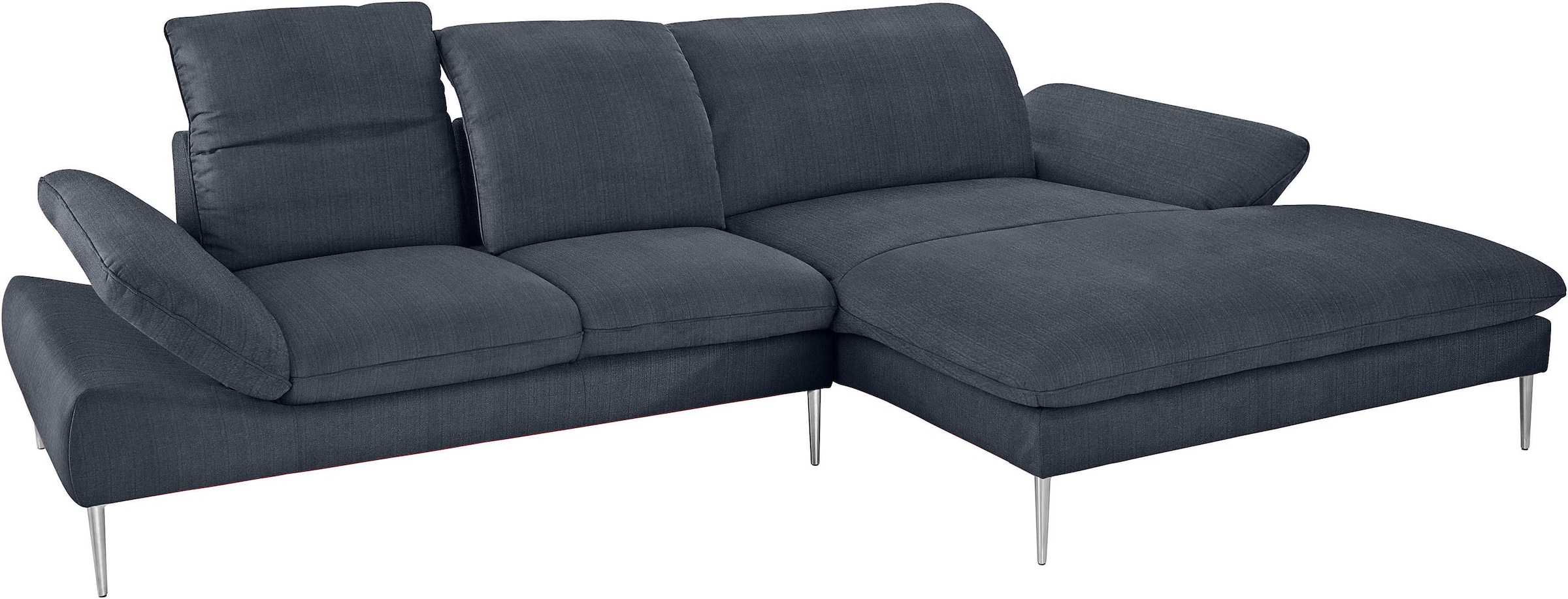 W.SCHILLIG Ecksofa »enjoy&MORE, Designsofa, elegant und bequem, L-Form«, mit Sitztiefenverstellung, Füße Chrom glänzend, Breite 310 cm