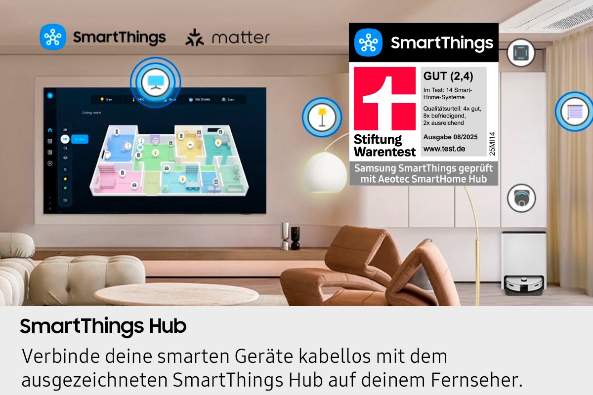 Samsung QLED-Fernseher »GQ75QN900FT«, 8K Ultra HD, Smart-TV, 8K AI Upscaling Pro & Glare Free, Metal Frame Design, Art Store