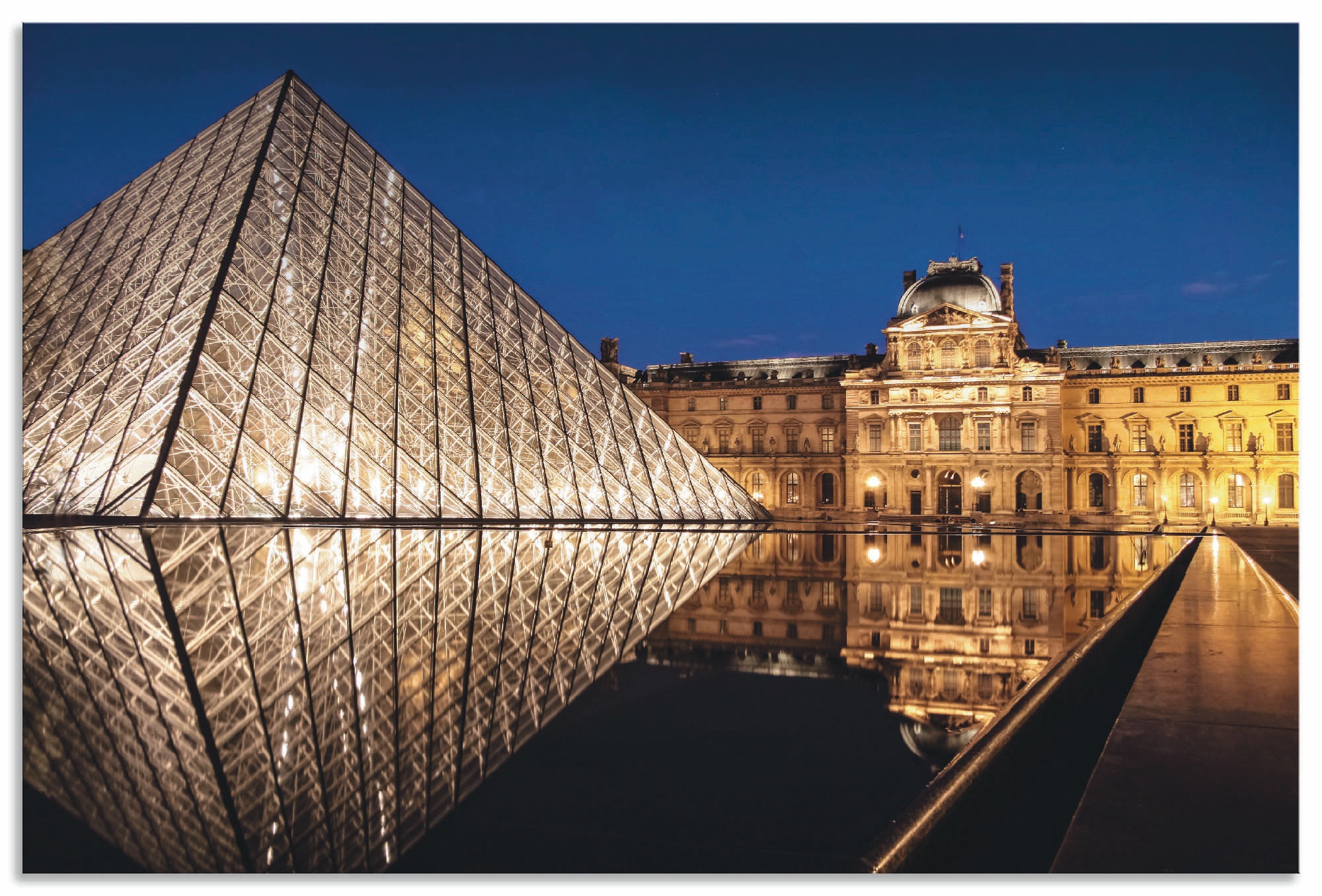 Artland Alu-Dibond-Druck »Glaspyramide Musée du Louvre, Paris«, Gebäude, (1 St.), für Innen- und Außenbereich geeignet, Outdoorbild