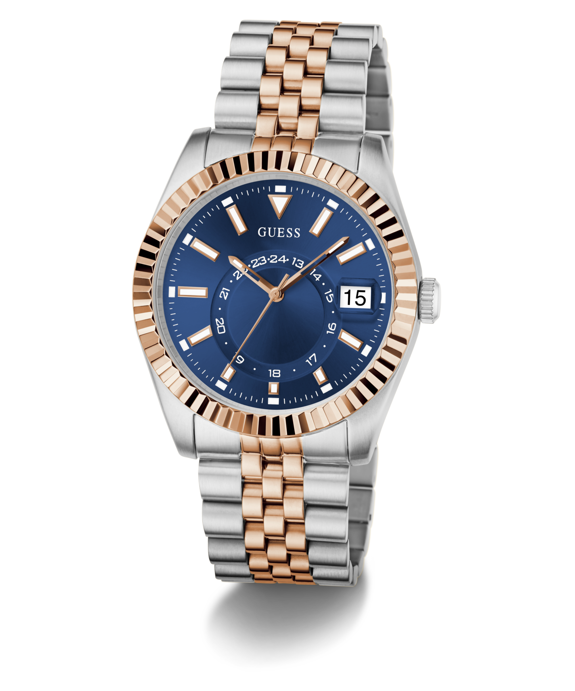 Guess Quarzuhr »JADEN« Armbanduhr, Herrenuhr, Edelstahlarmband, Datum