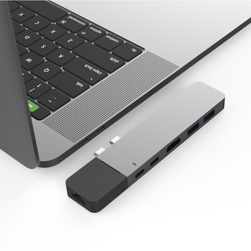 Hyper Notebook-Adapter »HyperDrive Net 6-in-2 USB-C Hub«, USB-C zu HDMI-RJ-45 (Ethernet)-Thunderbolt-USB Typ A-USB-C