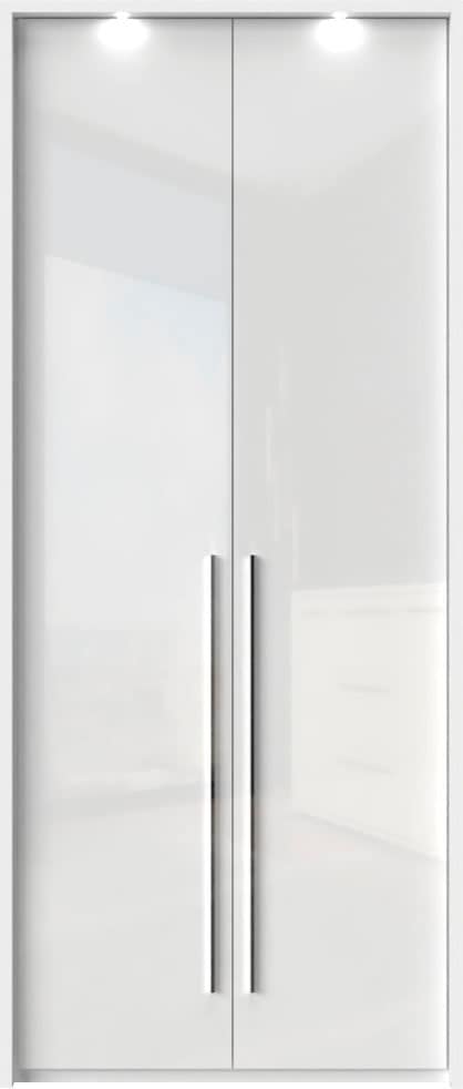 PLACES OF STYLE Kleiderschrank »Piano, inklusive Rahmen und Beleuchtung, soft-close-Funktion« viele Breiten zur Auswahl, 226cm hoch,  beige oder weiß, UV lackiert, Hochglanzfronten, FSC-zertifiziert