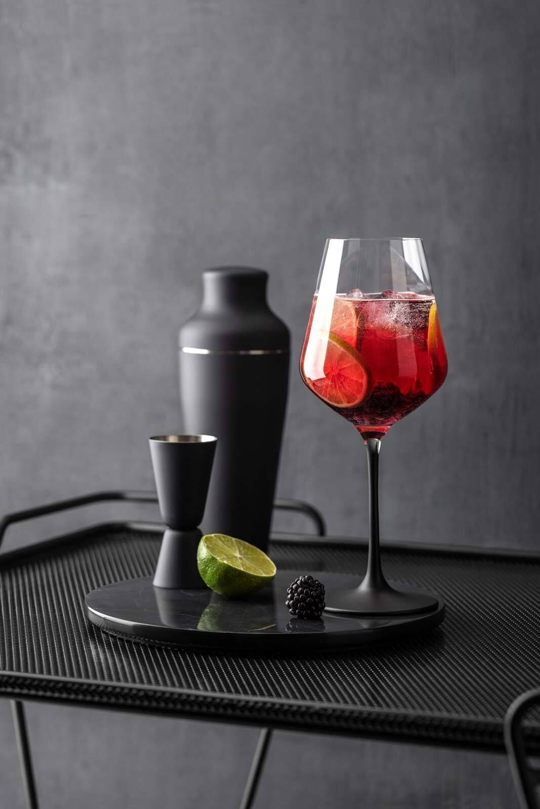 Villeroy & Boch Rotweinglas »Rotweingläser Manufacture Rock 470 ml 4er Set schwarz-transparent«