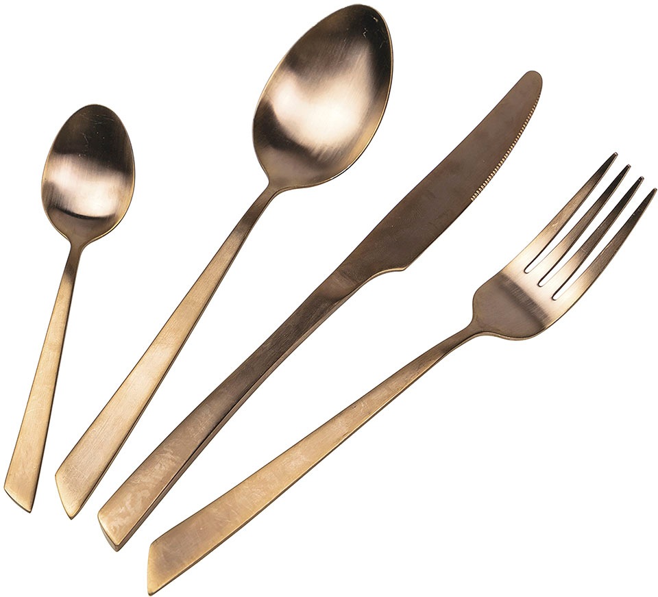Villa d'Este Besteck-Set »Cut«, (Set, 24 tlg.), Essbesteck-Set, mattiert