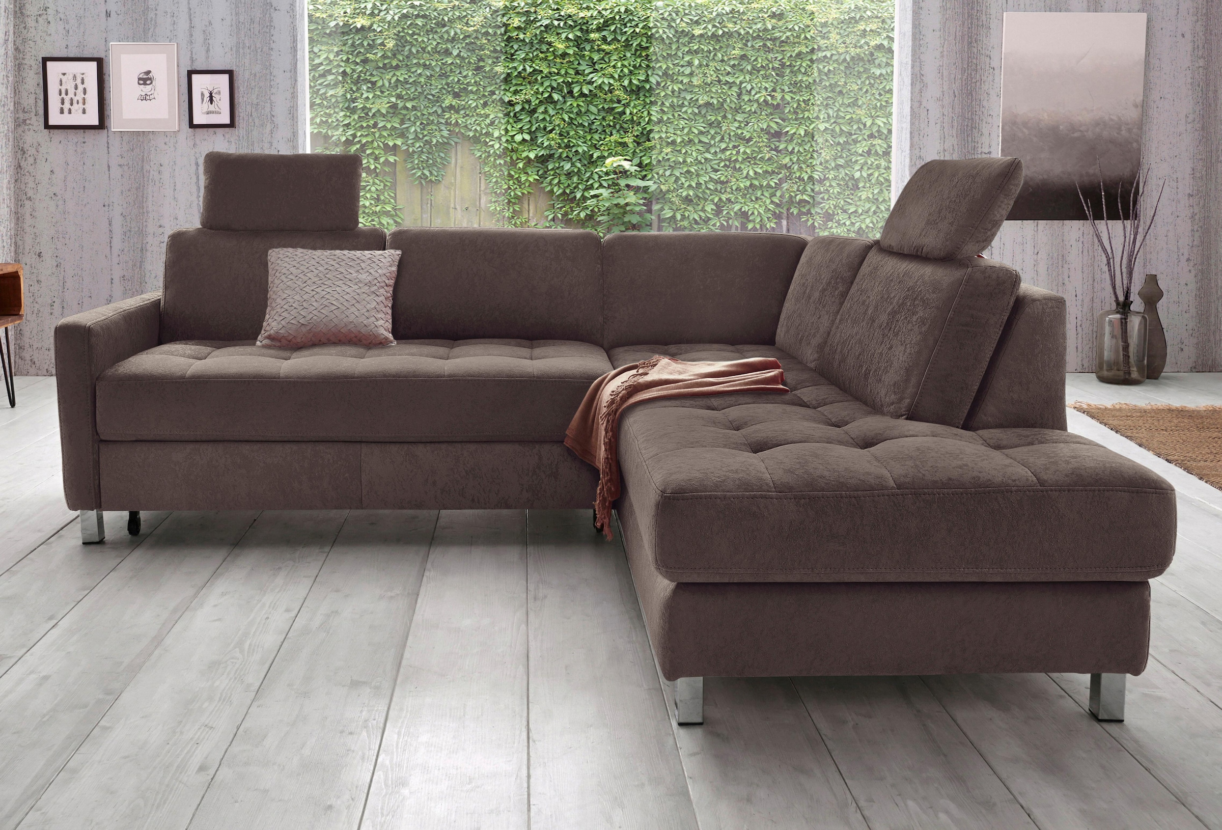 sit&more Ecksofa »Pablo L-Form«, wahlweise mit Bettfunktion