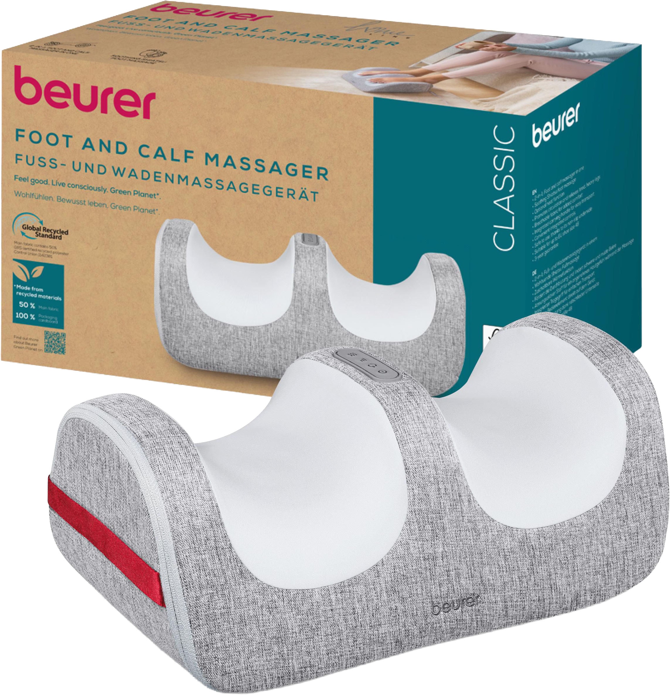 BEURER Fußmassagegerät »Fuß- und Wadenmassagegerät FM 42 mit zuschaltbarer Wärmefunktion« Wohltuende Shiatsu Fußmassage für Füße und Waden