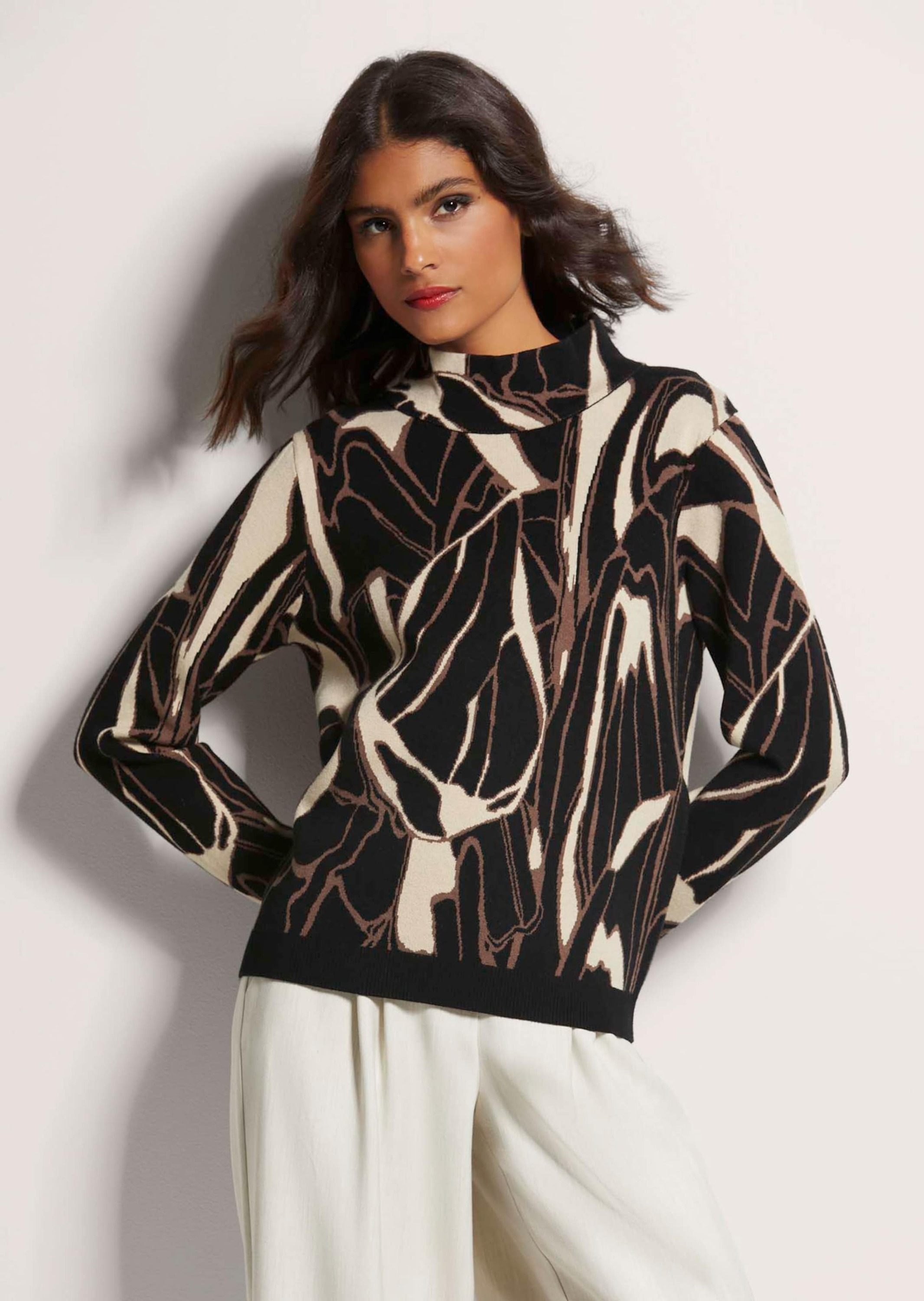 MADELEINE Longpullover »Pullover Jacquard-Pullover«