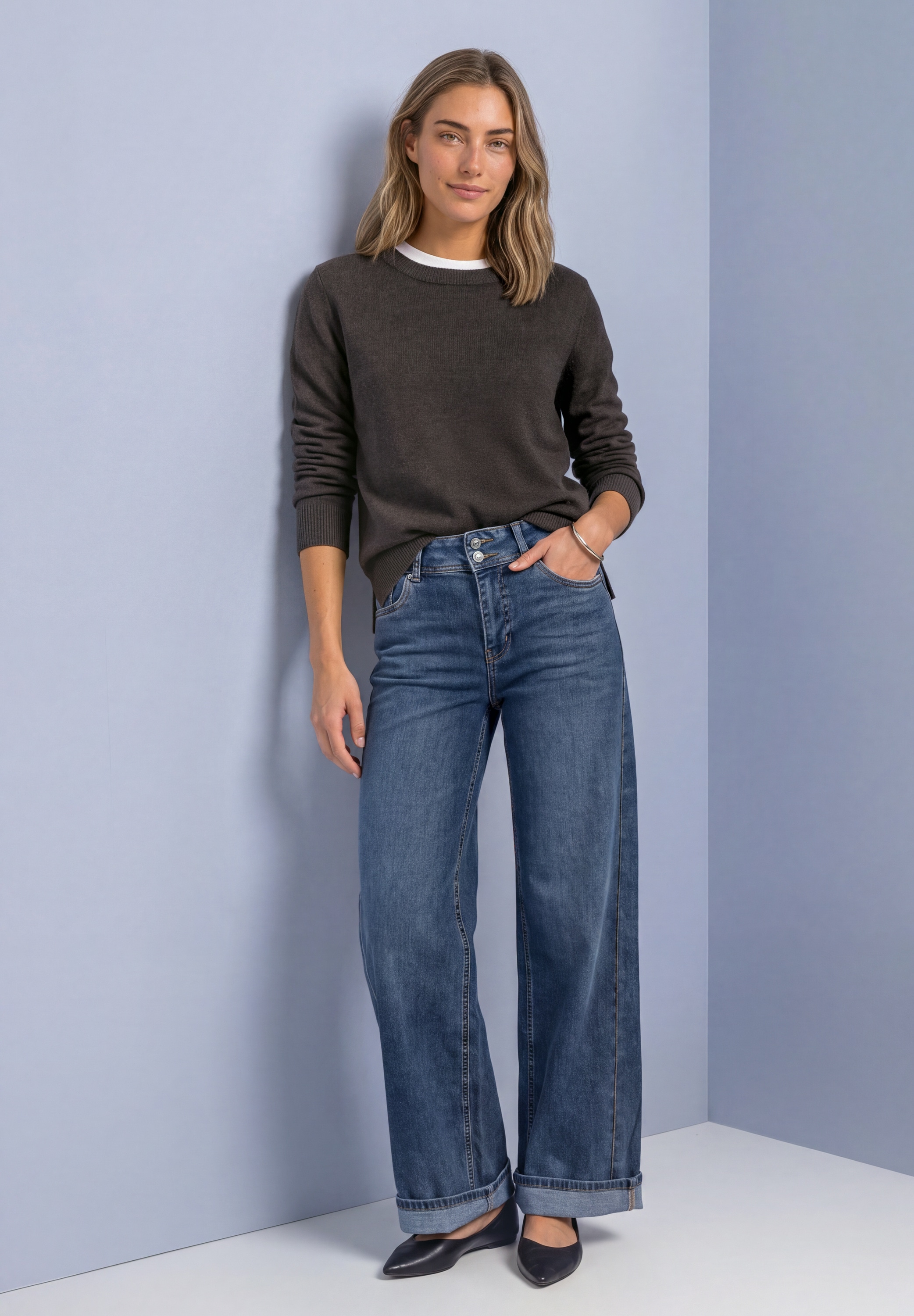 STREET ONE Strickpullover mit Boat Neck / U-Boot-Ausschnitt