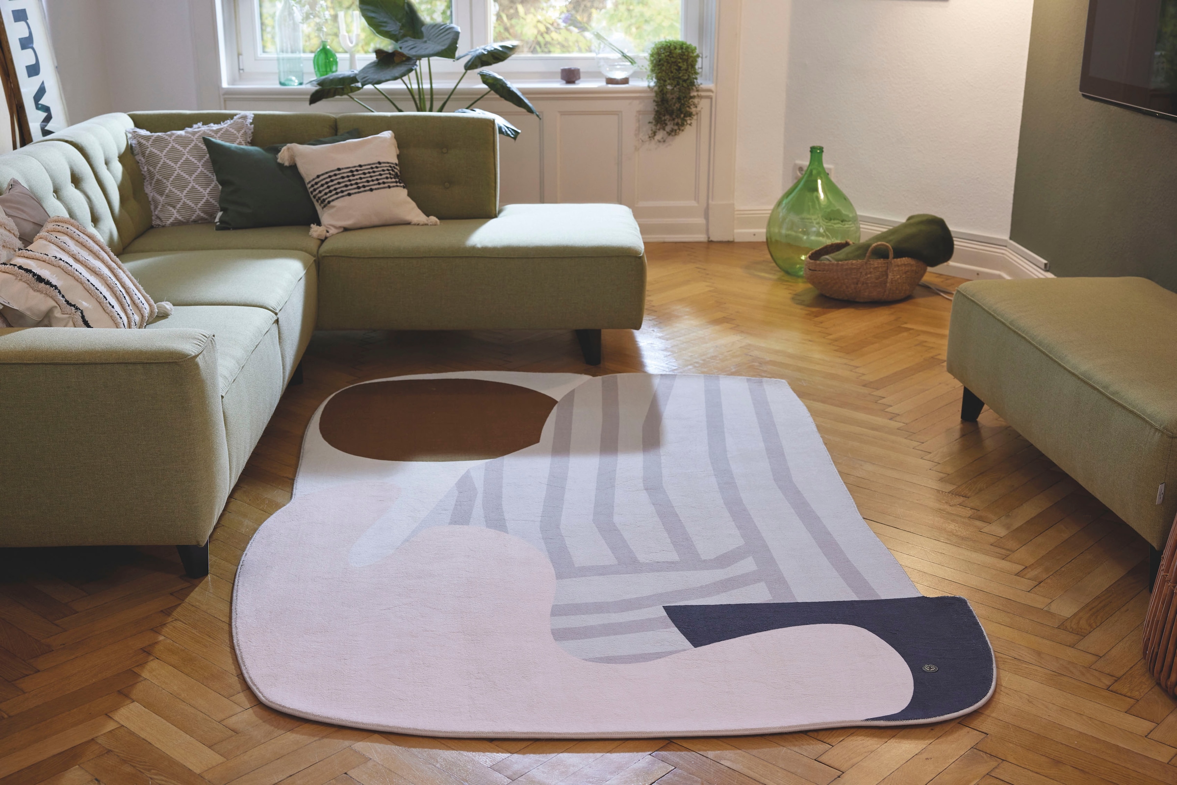 TOM TAILOR HOME Teppich »Shapes - SEVEN«, Motivform, 5 mm Höhe, Kurzflor, bedruckt, modernes Design