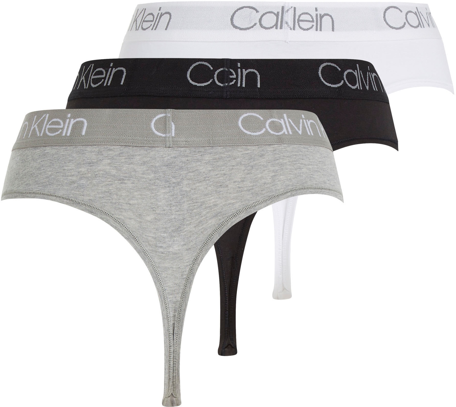 Calvin Klein T-String »3PK HIGH WAIST THONG«, (Packung, 3 St., 3er-Pack),  mit klassischem Logobund bei OTTO