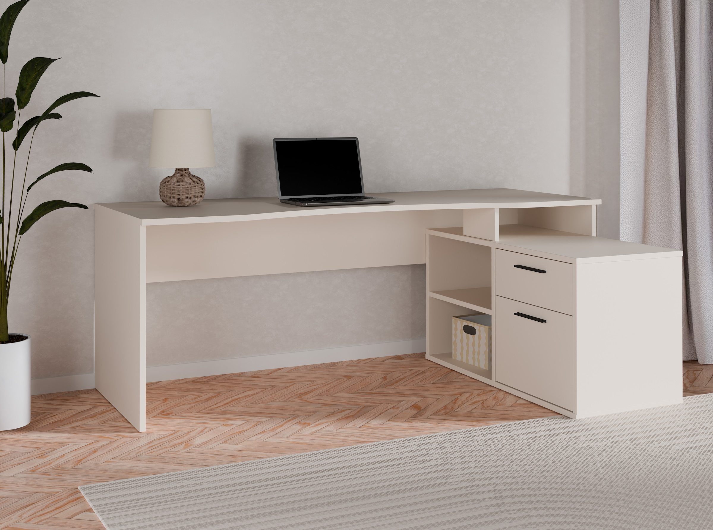 FORTE Schreibtisch »Eckschreibtisch Tezaur« mit viel Stauraum, B/H/T 200/75,7/121,8 cm