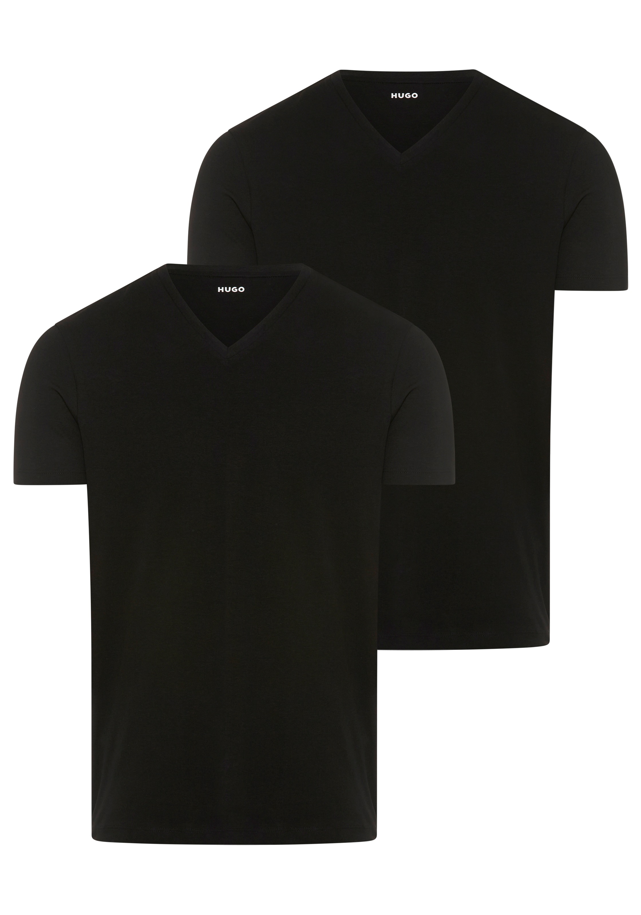 HUGO T-Shirt »HUGO-V« Packung, 2er,  V-Ausschnitt, Slim-Fit, HUGO Logo-Print