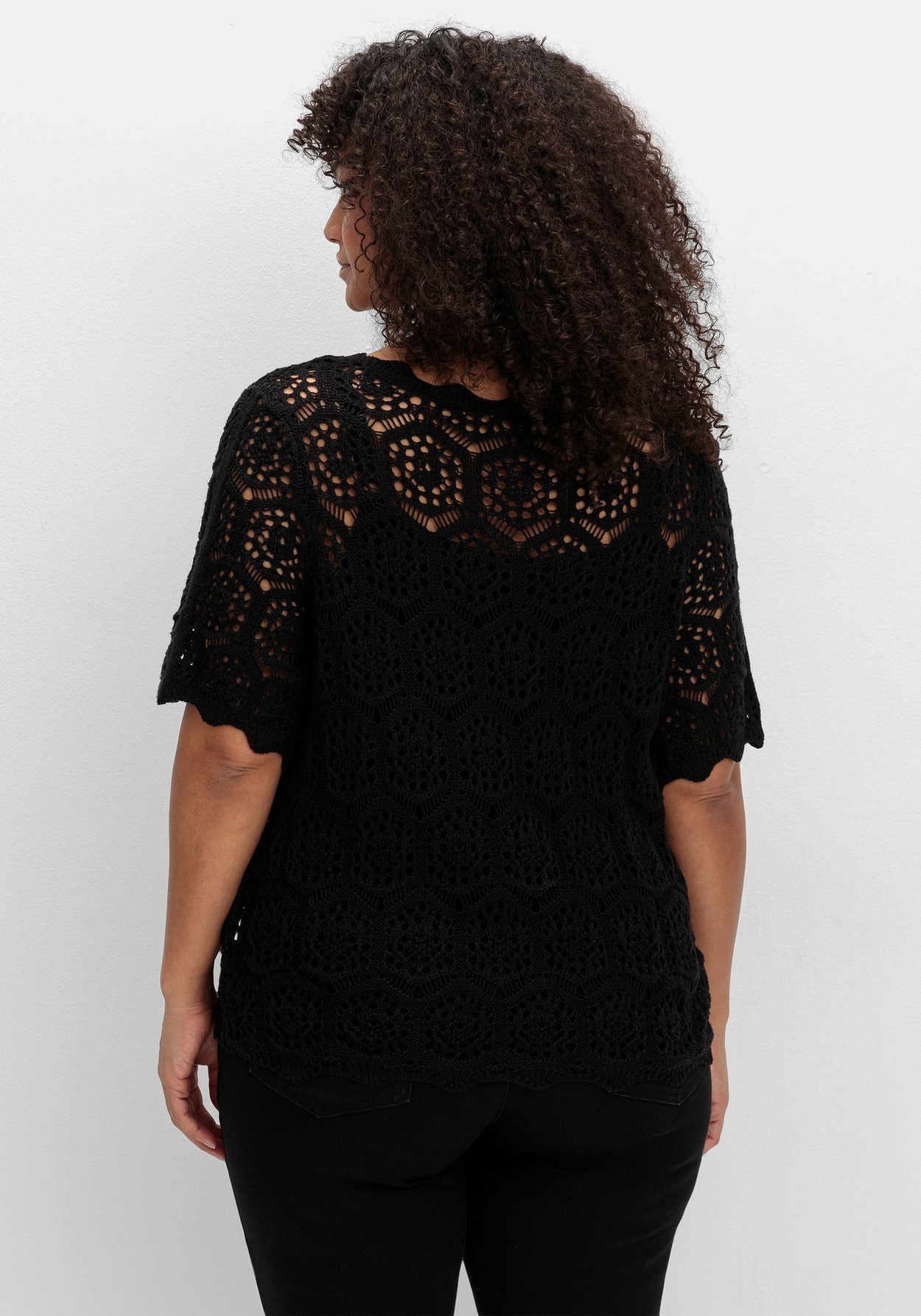 Sheego Cardigan »Ajour-Strickjacke im Ajourmuster«