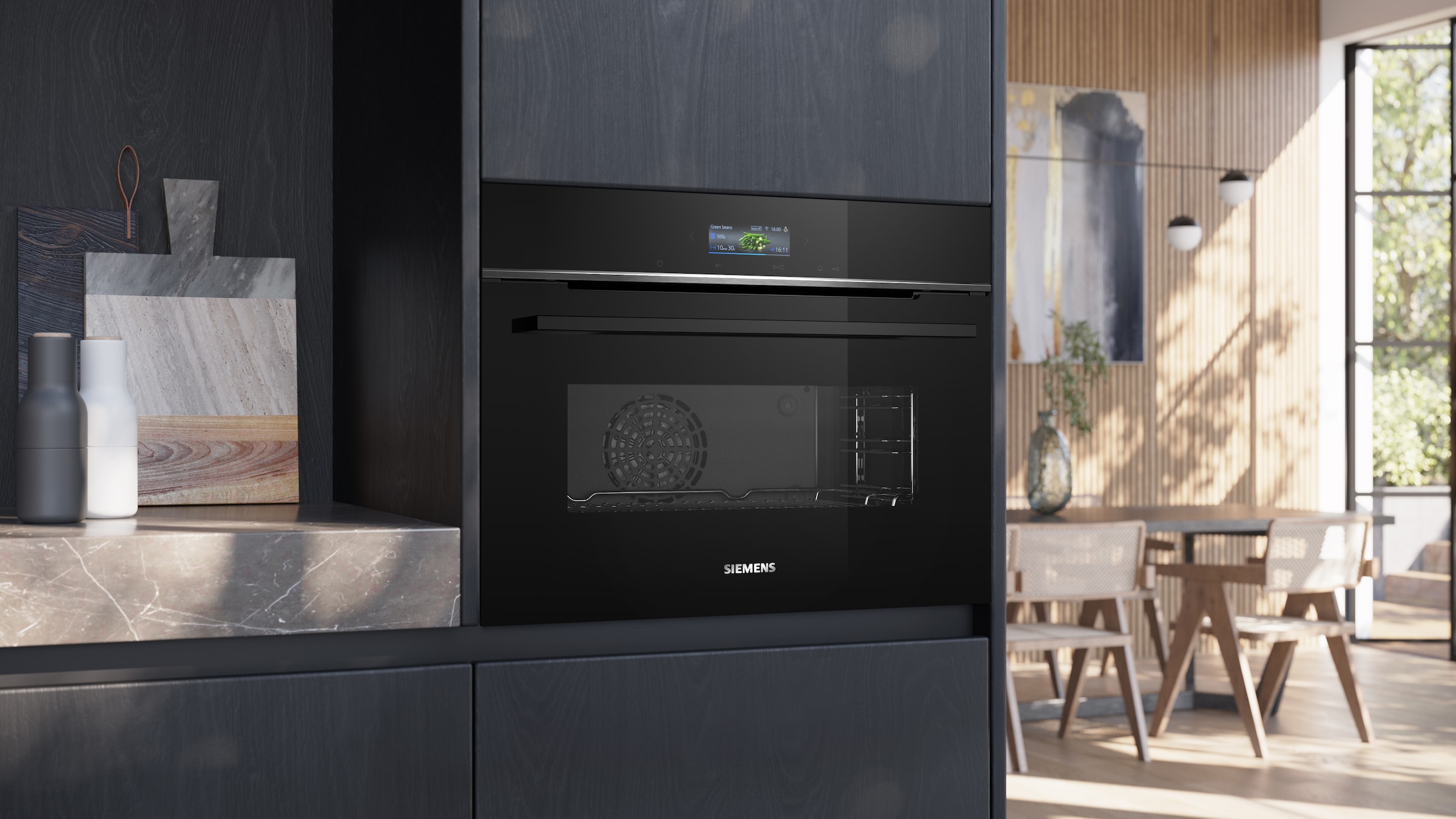 SIEMENS Einbaubackofen iQ700 »CB734G1B1«, mit Teleskopauszug nachrüstbar