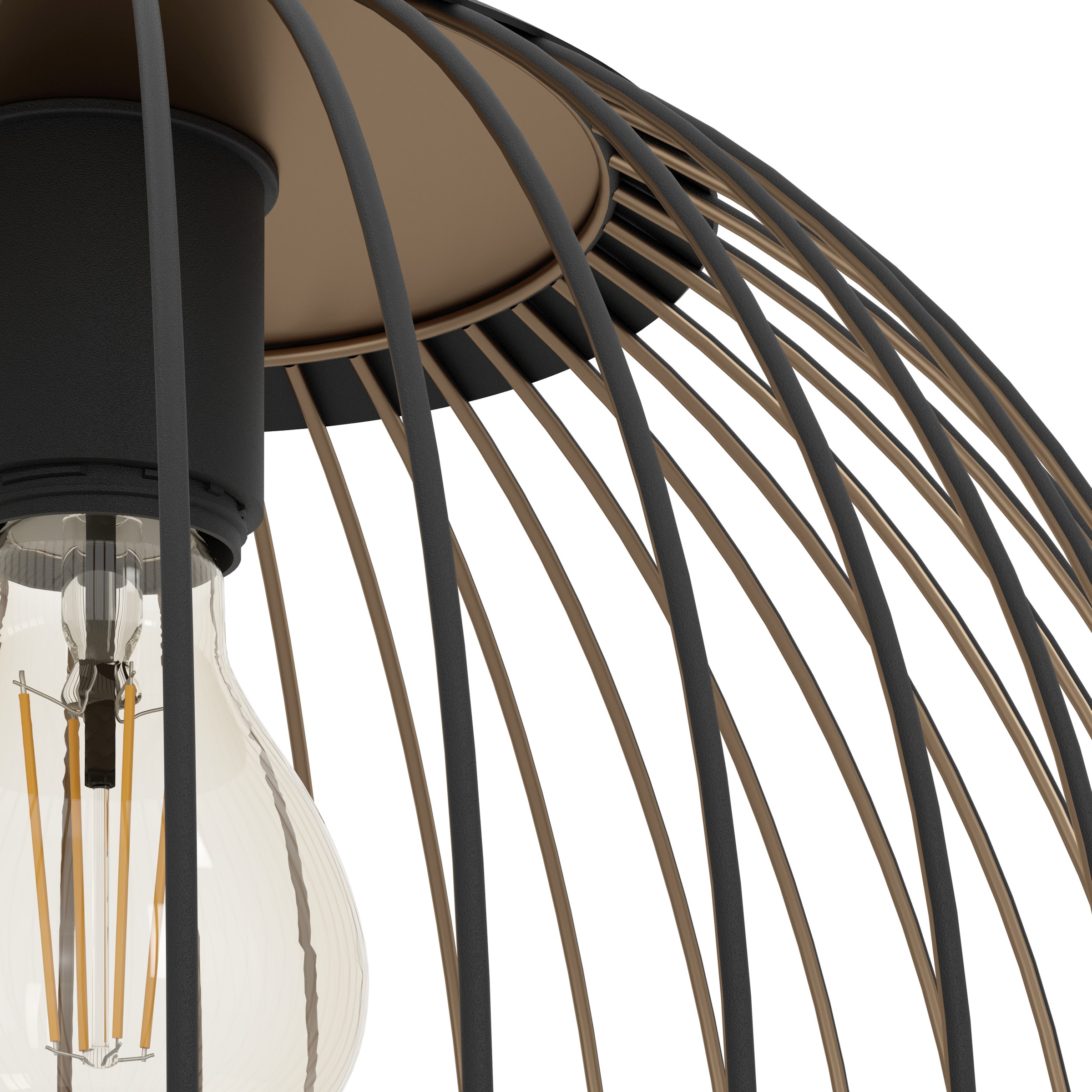 EGLO Hängeleuchte »ALMANZORA Pendellampe - Stahl - E27 - 1X60W - IP20« E27 1 Stk. Hängelampe, Deckenlampe, Wohnzimmer, Esszimmer, H110 x Ø32 cm