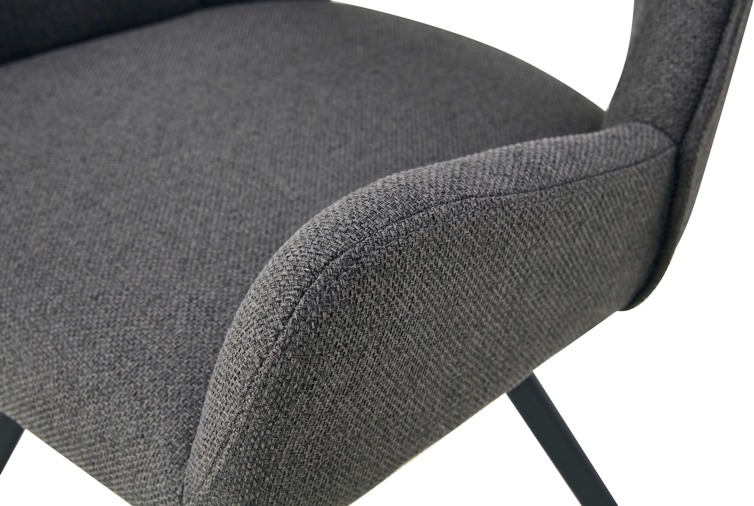 Home affaire Esszimmerstuhl »BRANDON, 2er Set, mit Metallgestell in matt schwarz« (Set) 2 Stk.in verschiedenen Farben, Belsatbarkeit pro Stuhl 120 kg, 360° drehbar