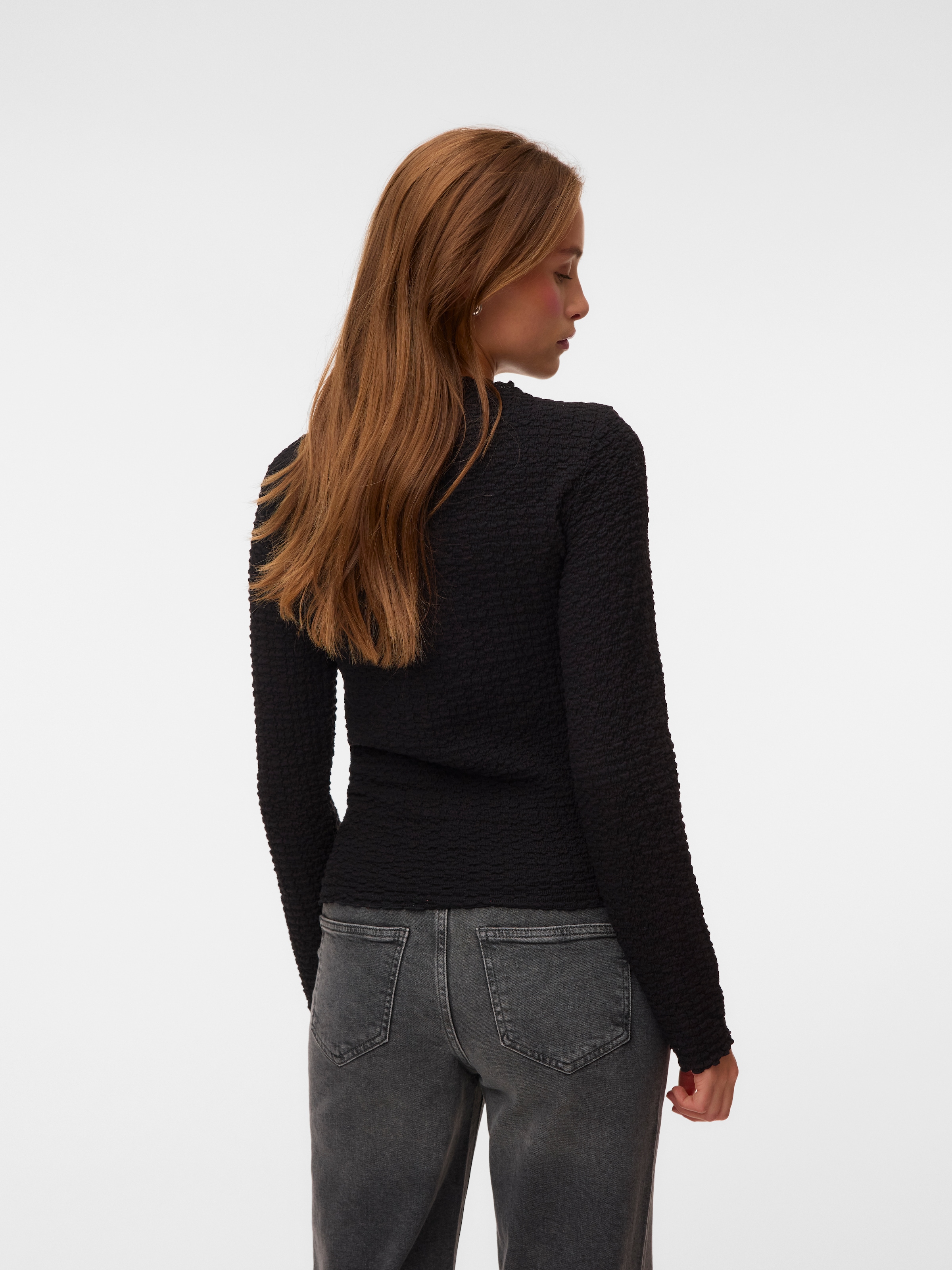 Vero Moda Langarmshirt »VMZIA LS FUNNEL NECK TOP JRS NOOS« Baumwollmischung, regular fit