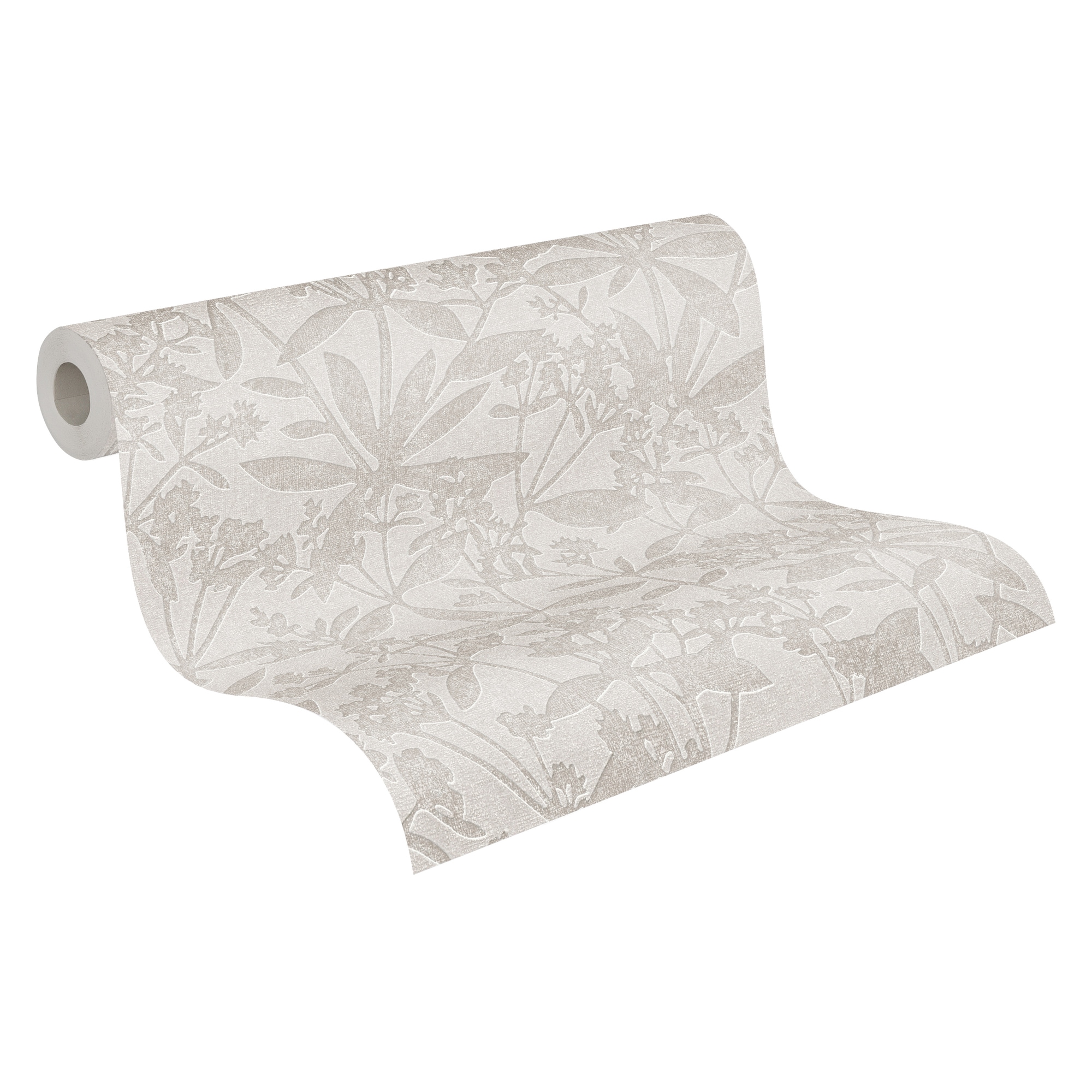 A.S. Création »Terra Tapete Blätter Floral« gemustert | matt | neutral strukturiert Natur-Tapete Landhaus Tapeten Wohnzimmer Schlafzimmer Küche modern