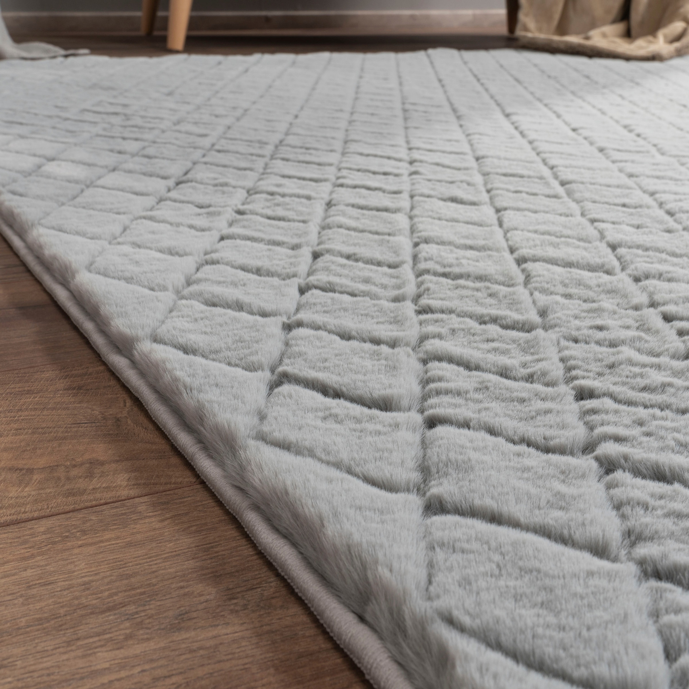 Paco Home Hochflor-Teppich »Arnheim 742«, rechteckig, 26 mm Höhe, Uni Farben, Rauten Muster, besonders weich, Hoch-Tief Effekt