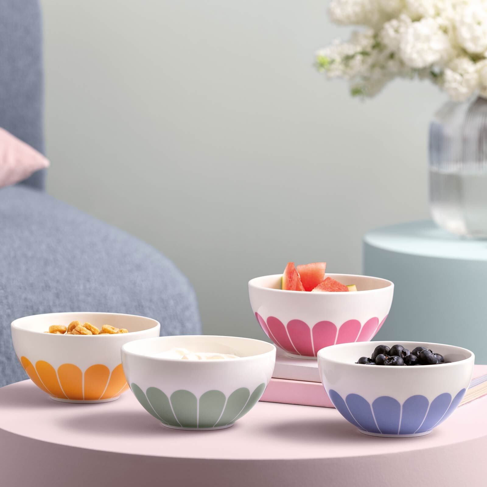 Villeroy & Boch Schale »Müslischalen-Set Fleur Vert ø 14,1 cm 4er Set bunt«