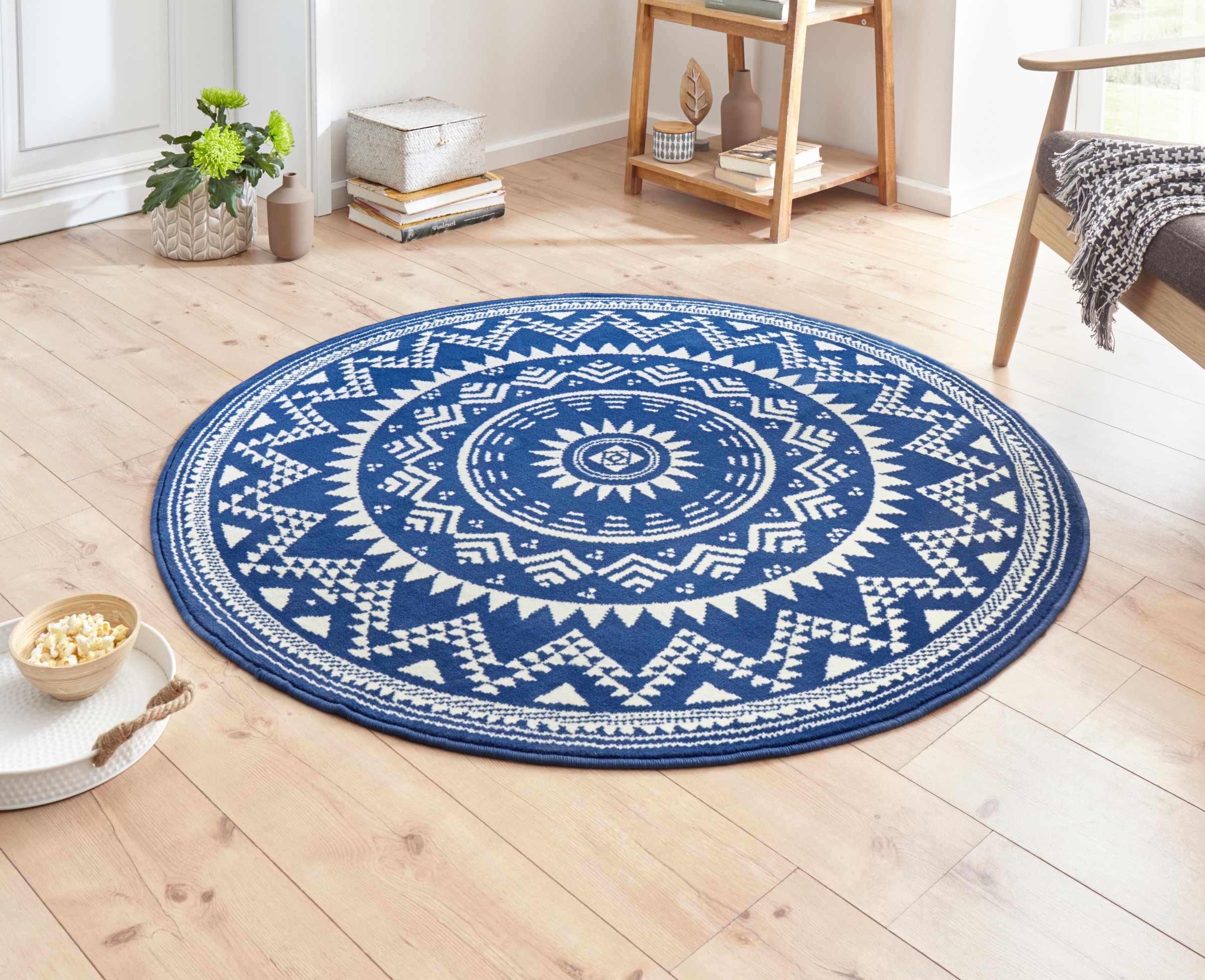 HANSE Home Teppich »Valencia«, rund, 9 mm Höhe, Kurzflor, Modern, Vintage, Mandala, Wohnzimmer,...