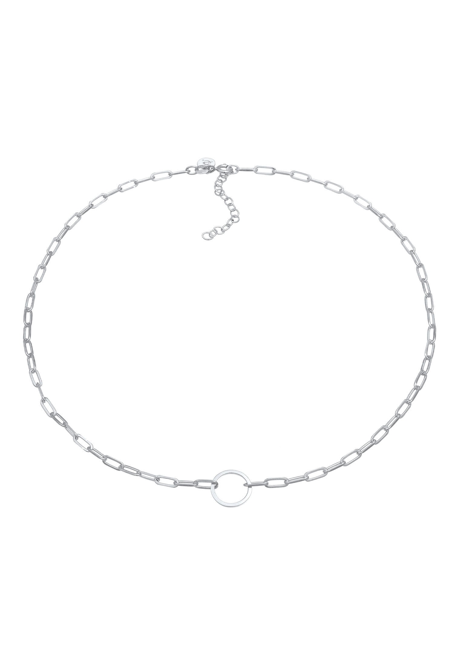 Elli Premium Choker »Halskette Gliederkette länglich Kreis Trend Geo 925 Silber«