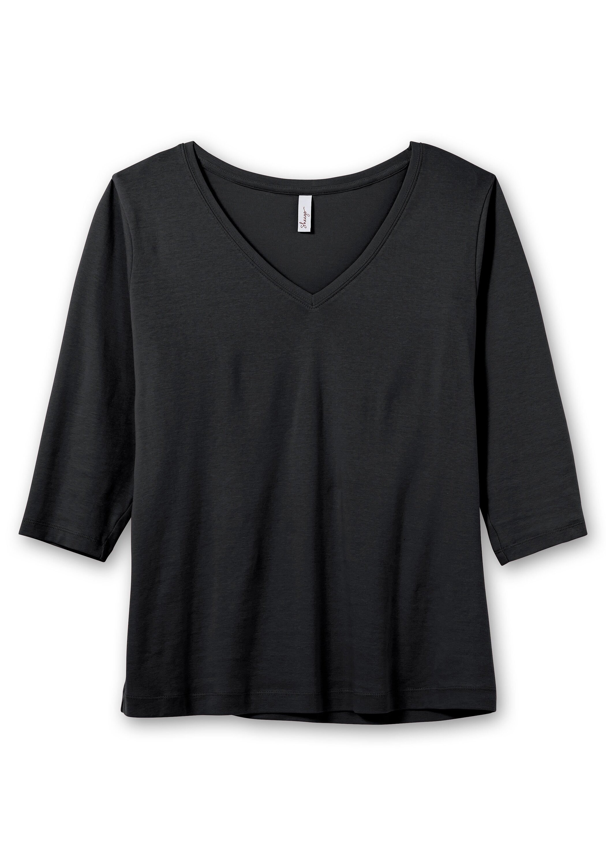 Sheego 3/4-Arm-Shirt »Shirt aus reiner Baumwolle«, aus reiner Baumwolle