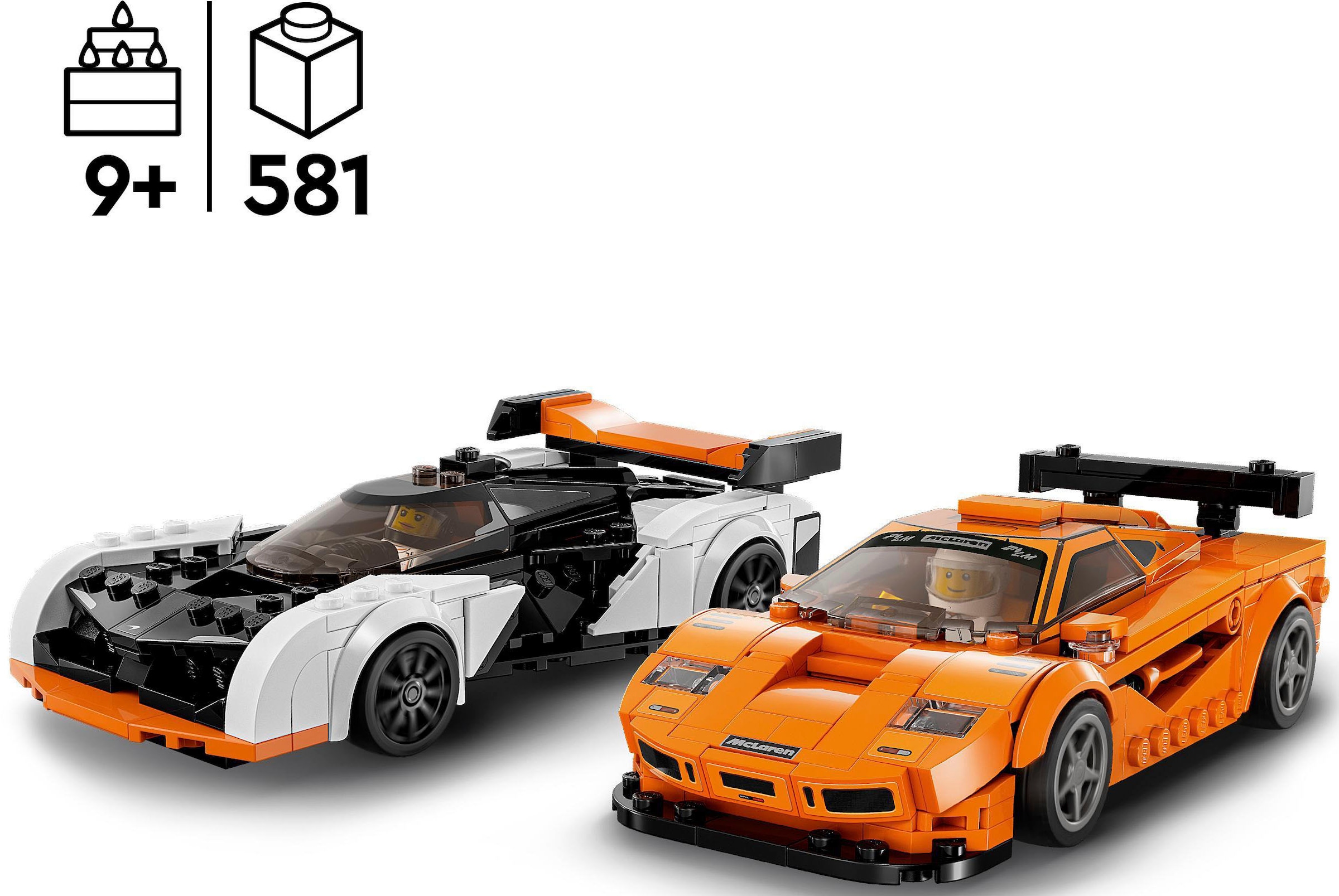 LEGO® Konstruktionsspielsteine »McLaren Solus GT & McLaren F1 LM (76918), LEGO® Speed Champions«, (581 St.)