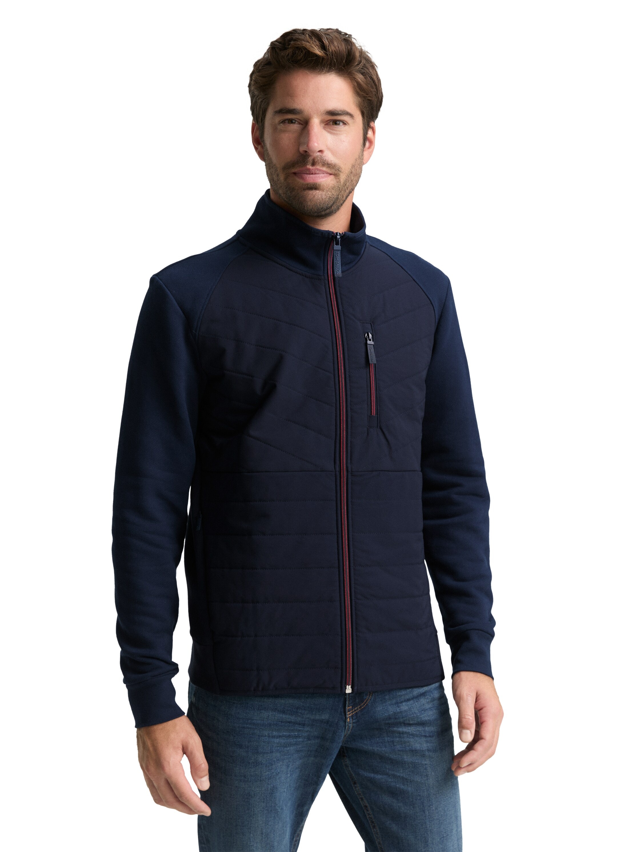 TOM TAILOR Sweatjacke, mit Logo Stickerei