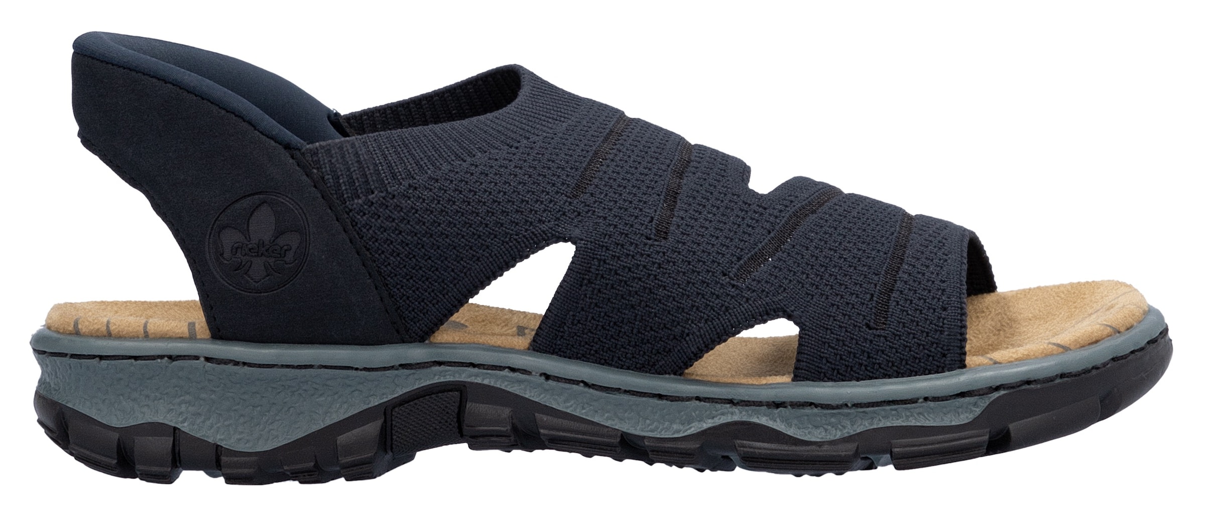 Rieker Sandale, Trekkingsandale, Outdoorsandale, Sommerschuh mit Elastik-Einschlupf