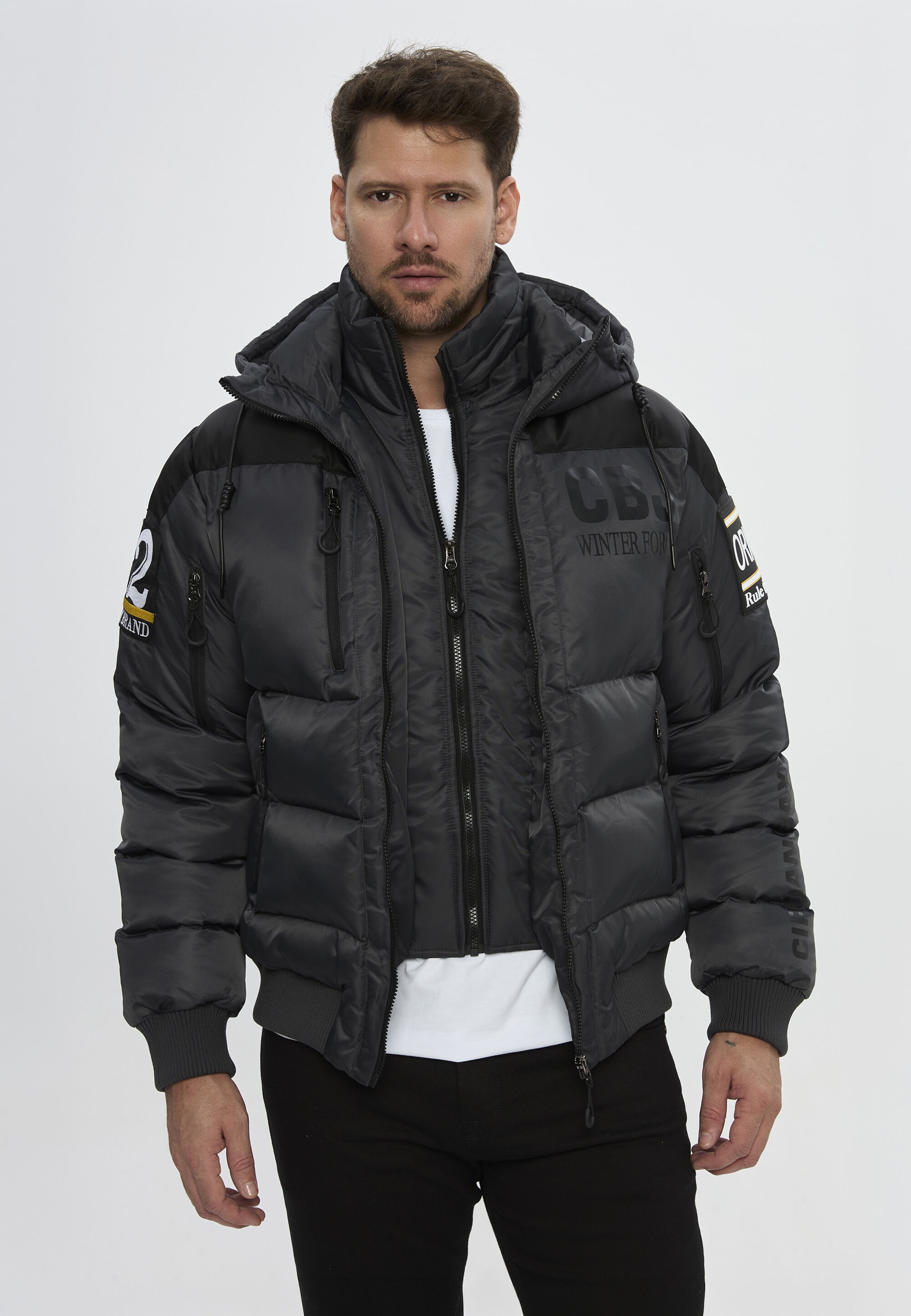 Cipo & Baxx Winterjacke »Winterjacke CM233« mit Kapuze