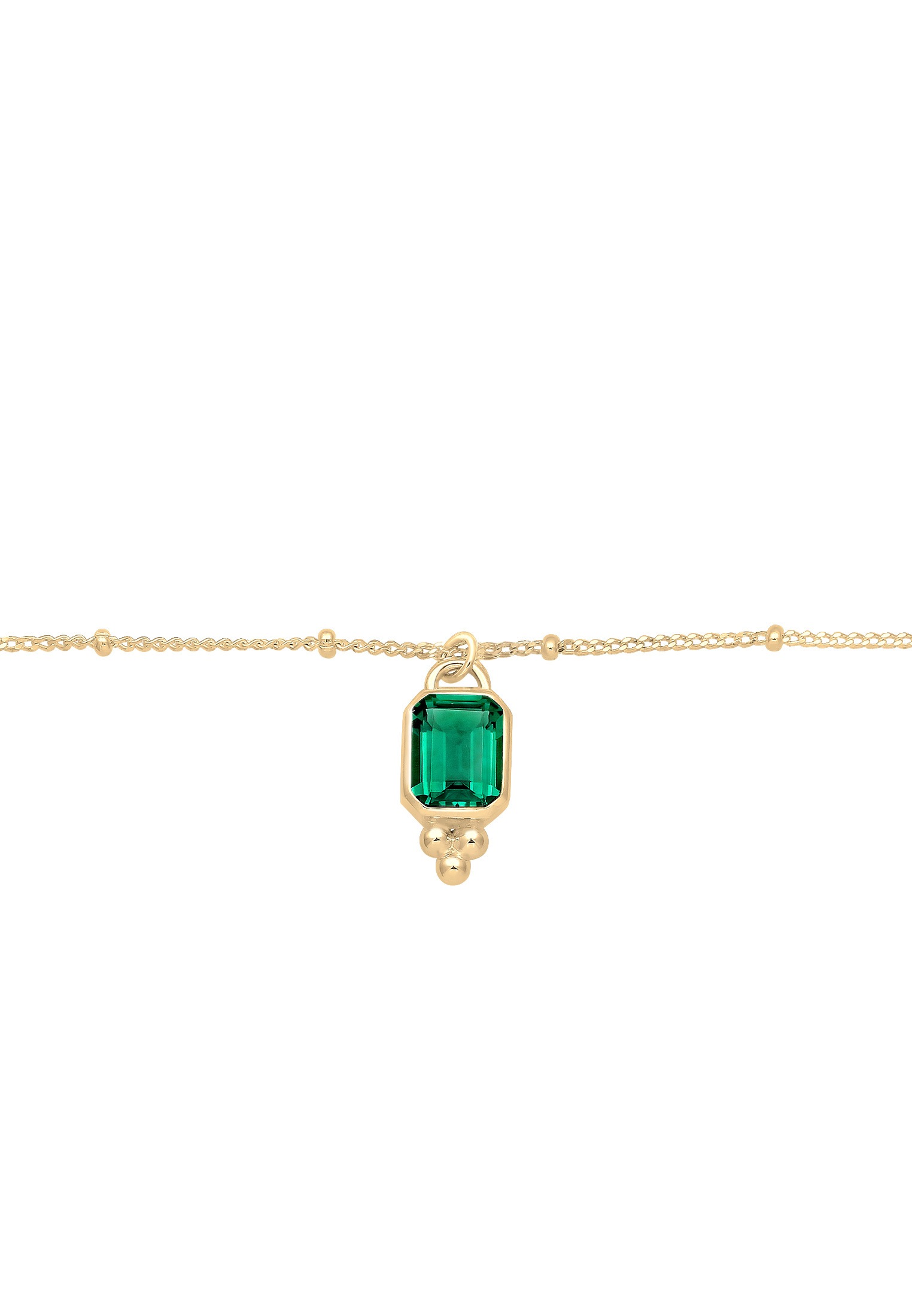 Elli Premium Silberkette »Halskette Quarz Grün 925 Sterling Silber vergoldet«