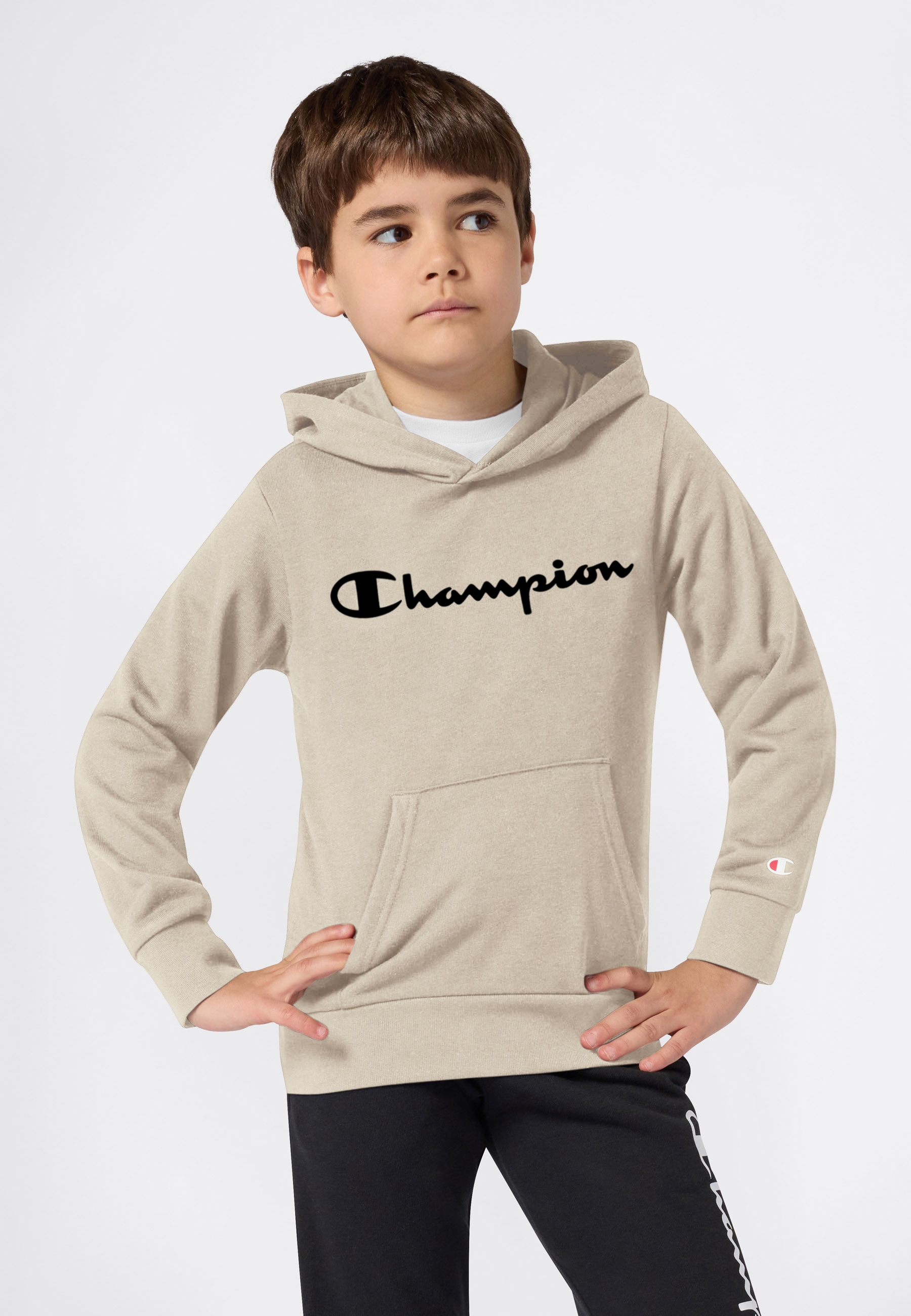 Champion Kapuzensweatshirt »ICONS CONTRAST Terry Hoodie«, für Kinder, sportlicher Stil, aus Baumwolle und Polyester
