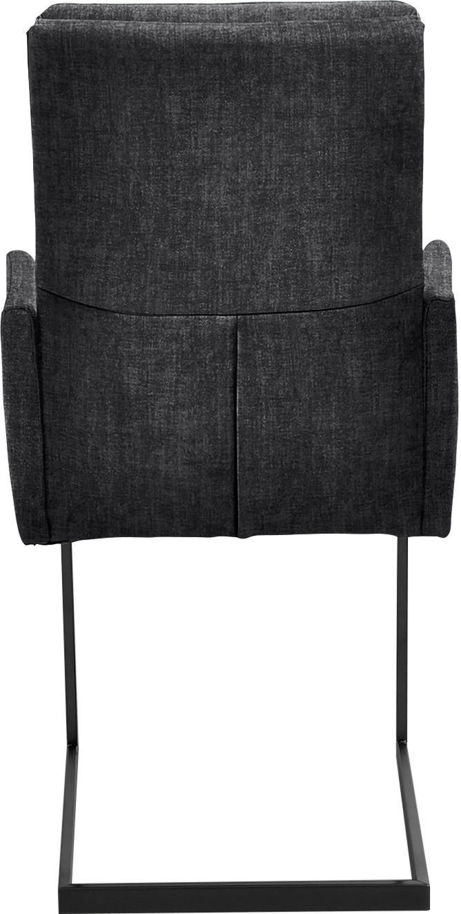 K+W Komfort & Wohnen Armlehnstuhl () stabiles Hochkantrohr, Untergestell in Edelstahloptik oder schwarz