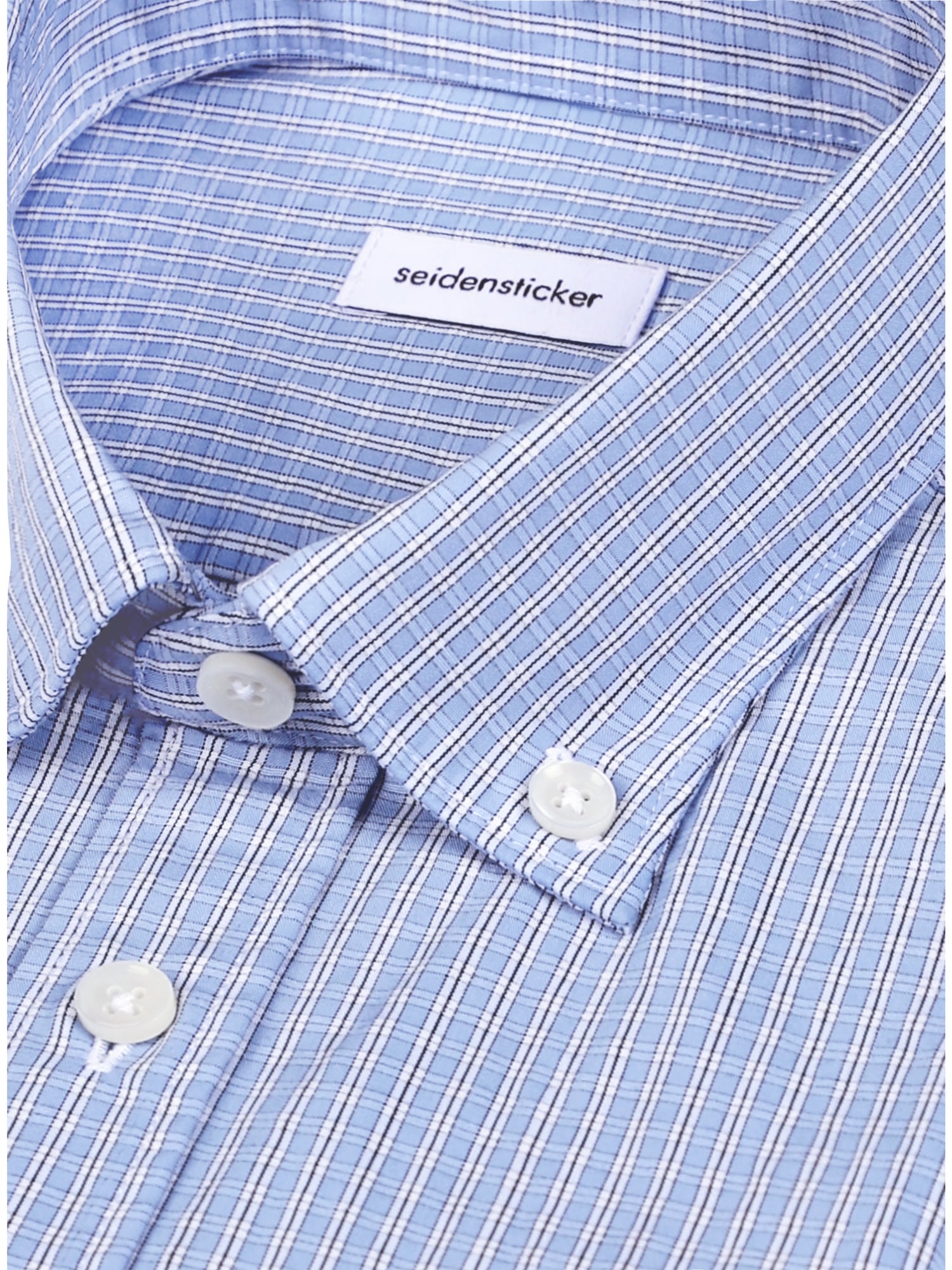 seidensticker Businesshemd Regular 1/1 Button-Down-Kragen Karo