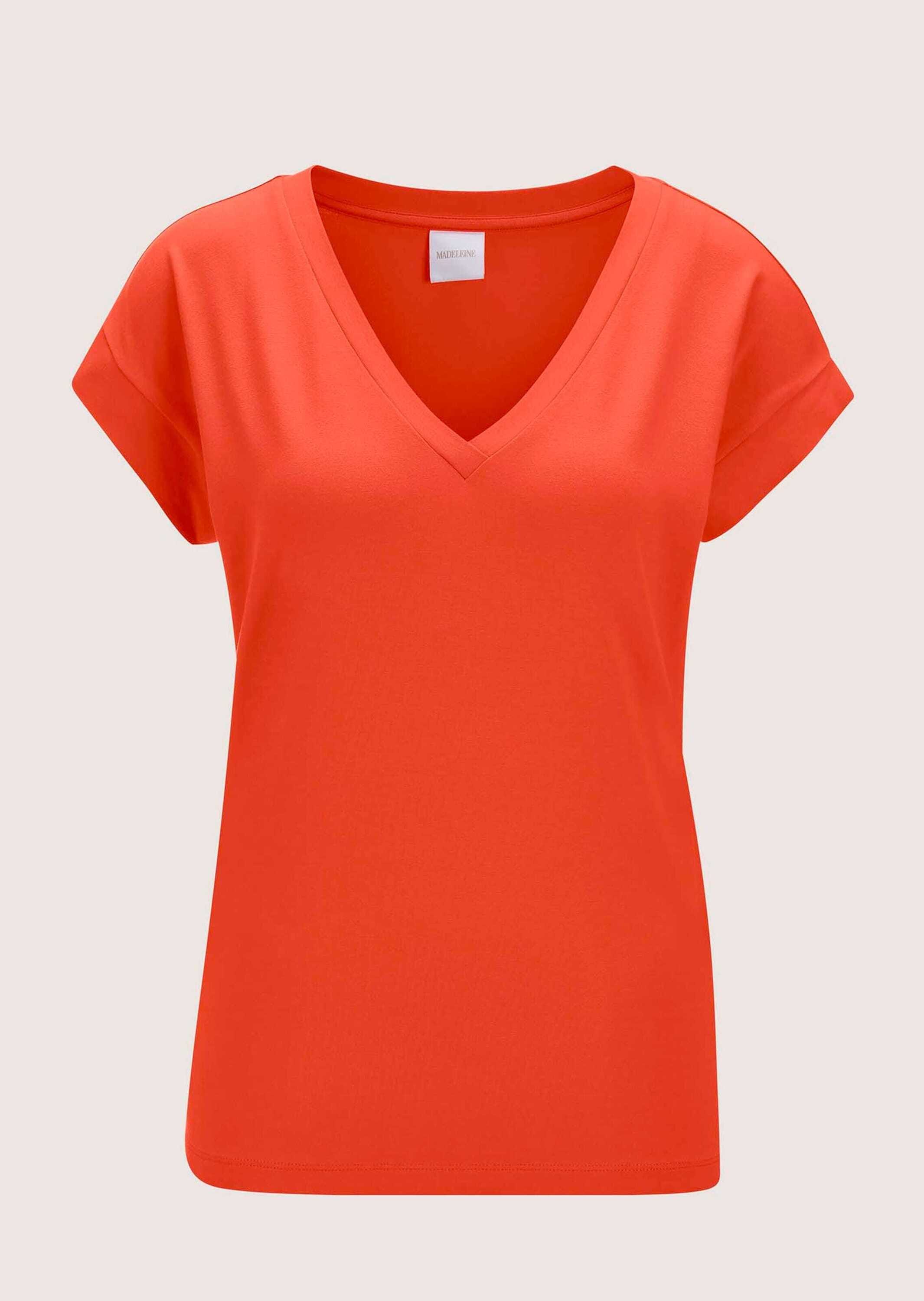 MADELEINE Kurzarmshirt »Shirt Zeitloses Blusenshirt mit V-Ausschnitt«