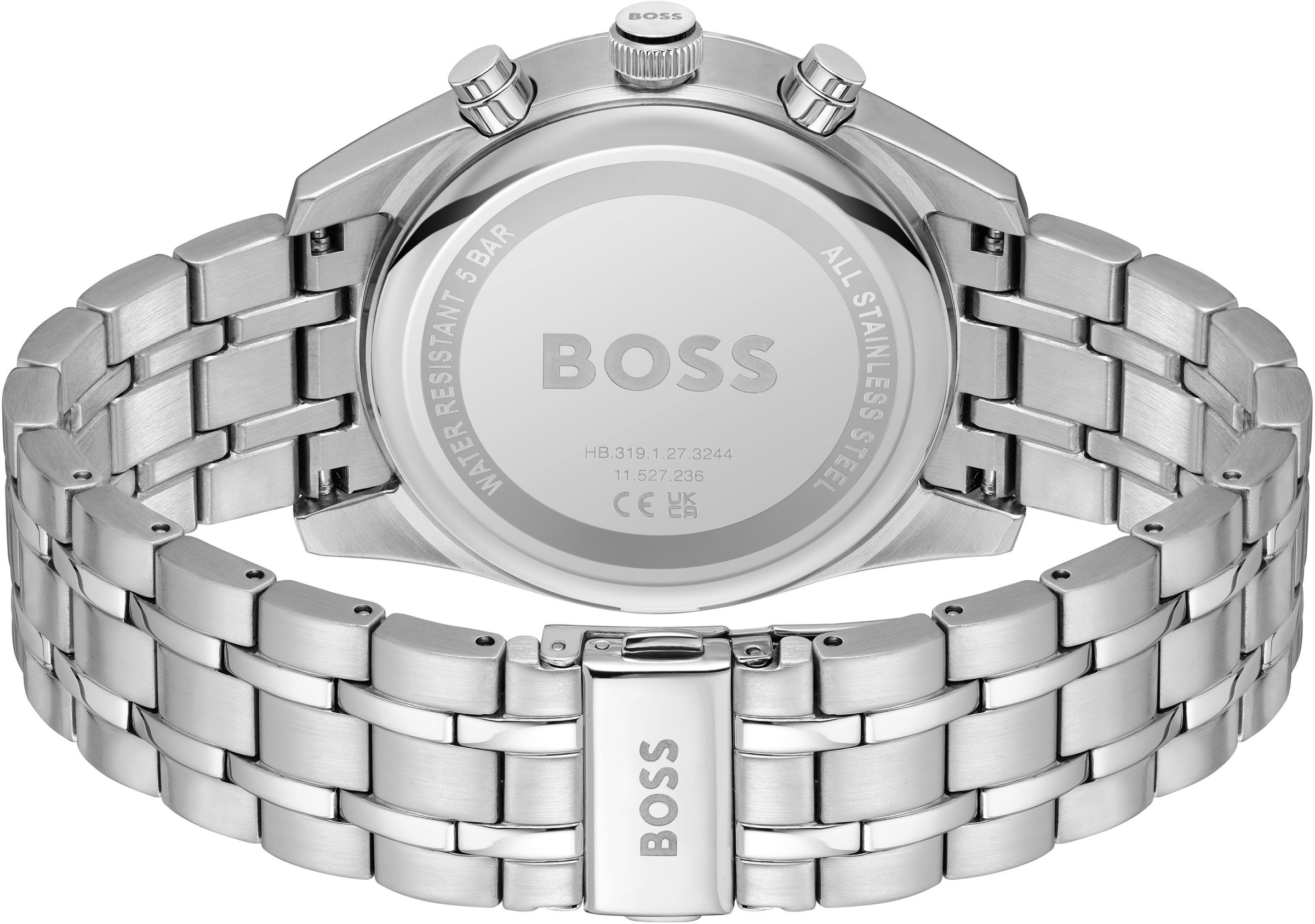 BOSS Chronograph »SKYTRAVELLER«, Quarzuhr, Armbanduhr, Herrenuhr, Edelstahlarmband, analog, Tag