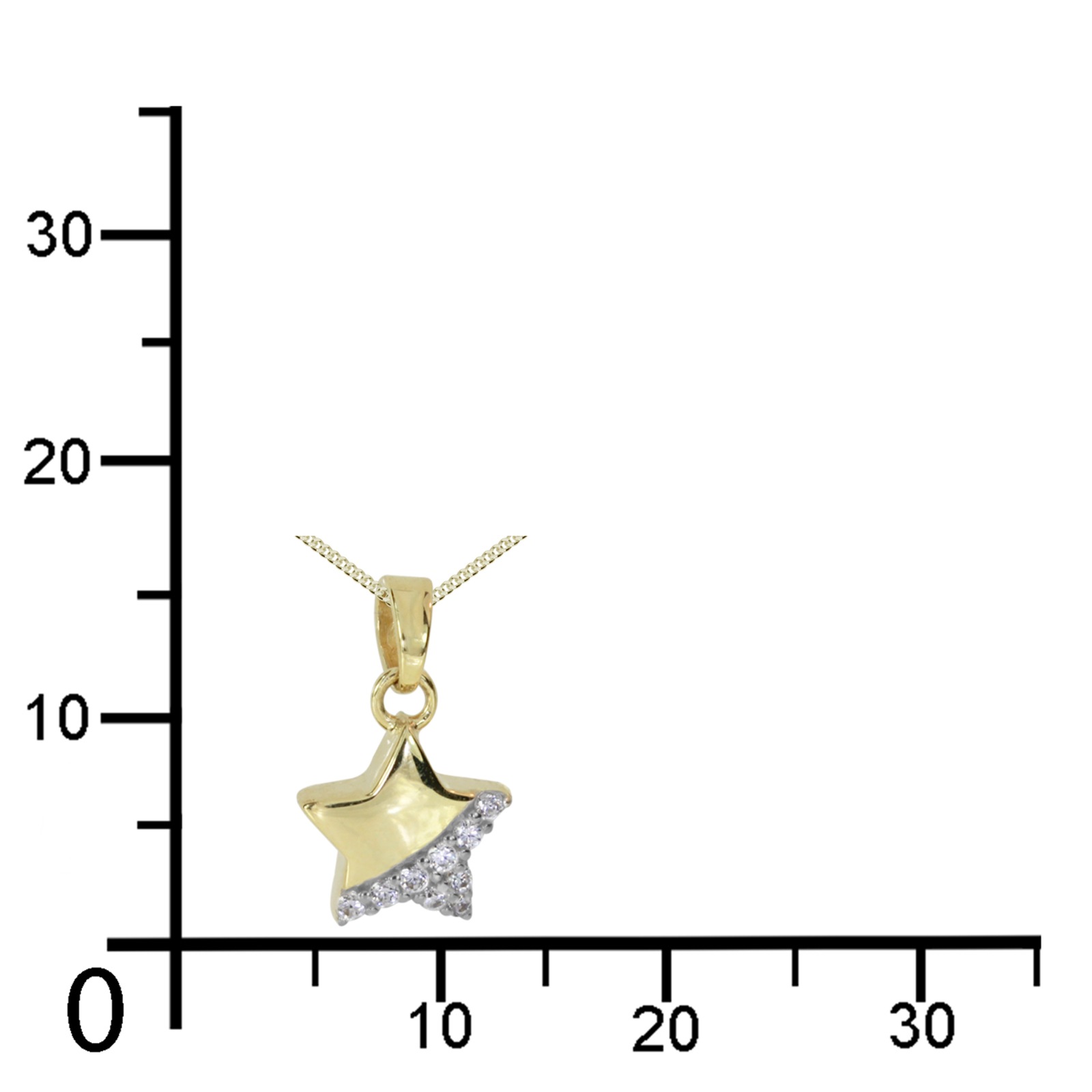 OSTSEE-SCHMUCK Kette und Anhänger Set »- Stern - Gold 333/000 - Zirkonia«