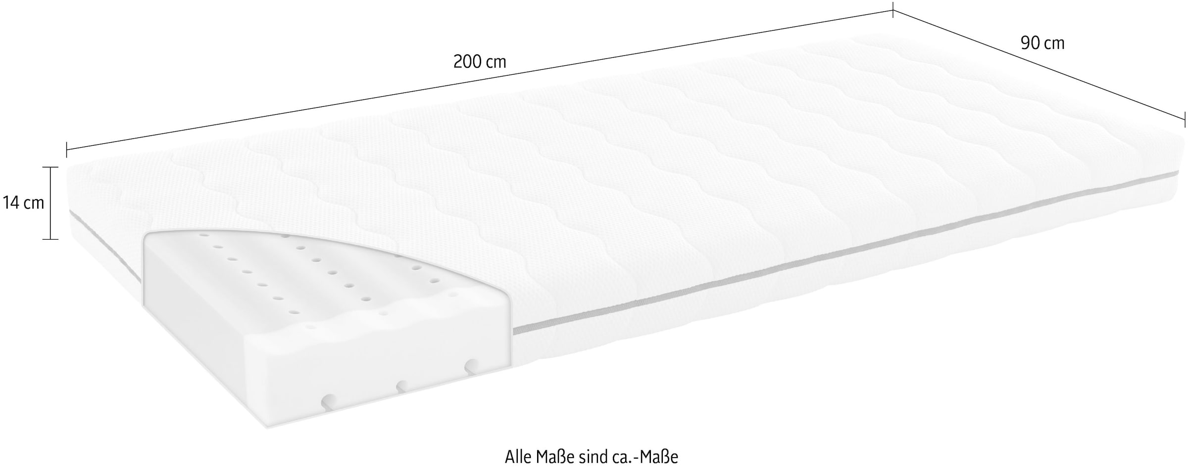 PAIDI Kindermatratze »LITTLE FLIPzZz in 90x200, 120x200 & 140x200 cm, Wendematratze« 14 cm hoch 1 Stk. tlg. atmungsaktiv, ergonomisch, Bezug bei 60°C waschbar, allergikergeeignet